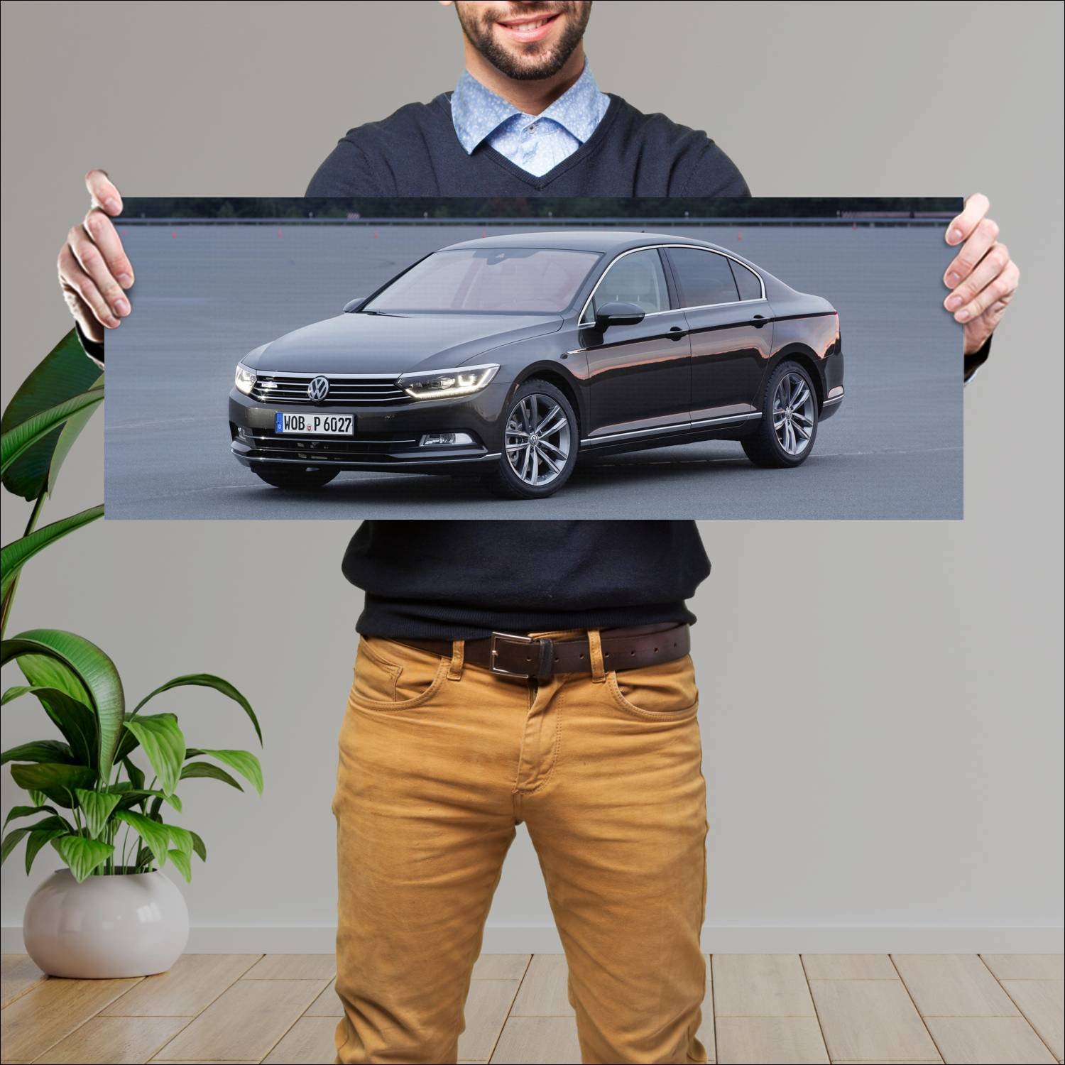 Cuadro grande 30x80cm 2014 volkswagen passat auto 43 Volkswagen