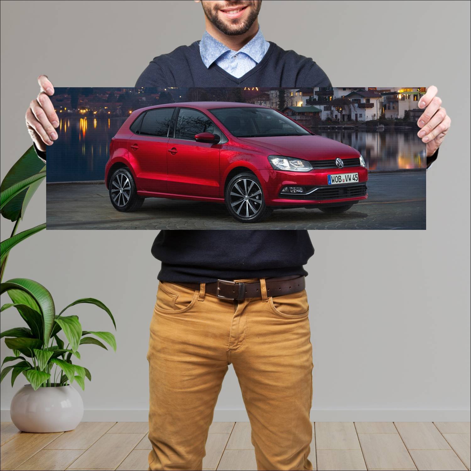 Cuadro grande 30x80cm 2014 volkswagen polo 5 door 49 Volkswagen