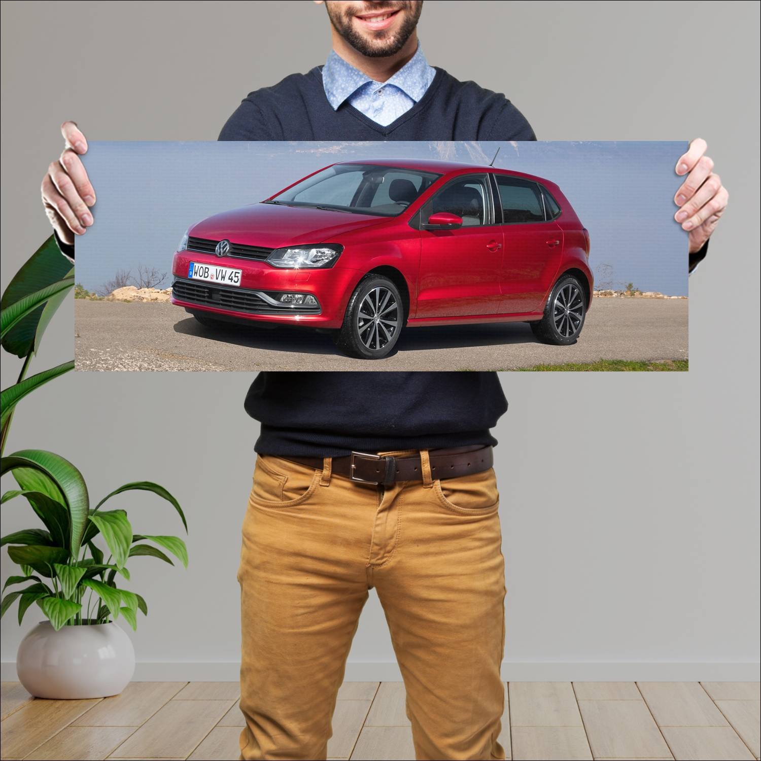 Cuadro grande 30x80cm 2014 volkswagen polo 5 door 51 Volkswagen