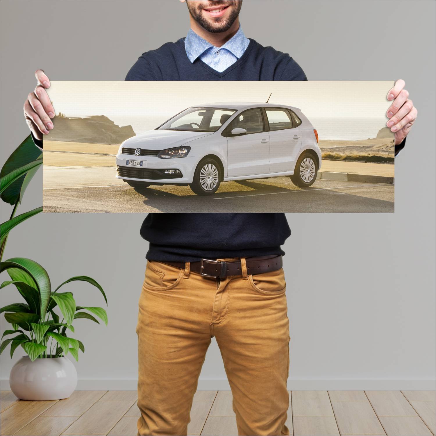 Cuadro grande 30x80cm 2014 volkswagen polo 5 door 52 Volkswagen