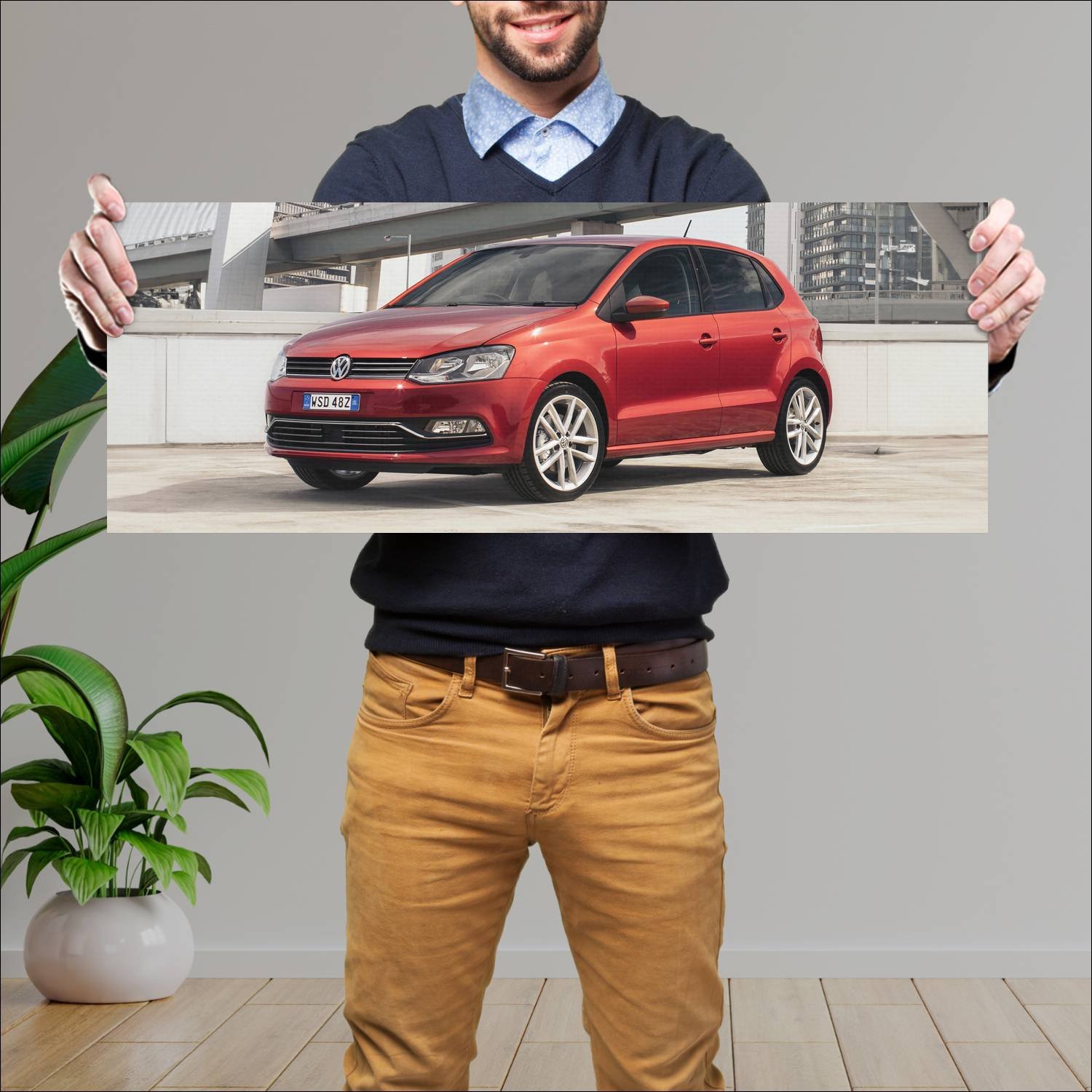 Cuadro grande 30x80cm 2014 volkswagen polo 5 door 53 Volkswagen