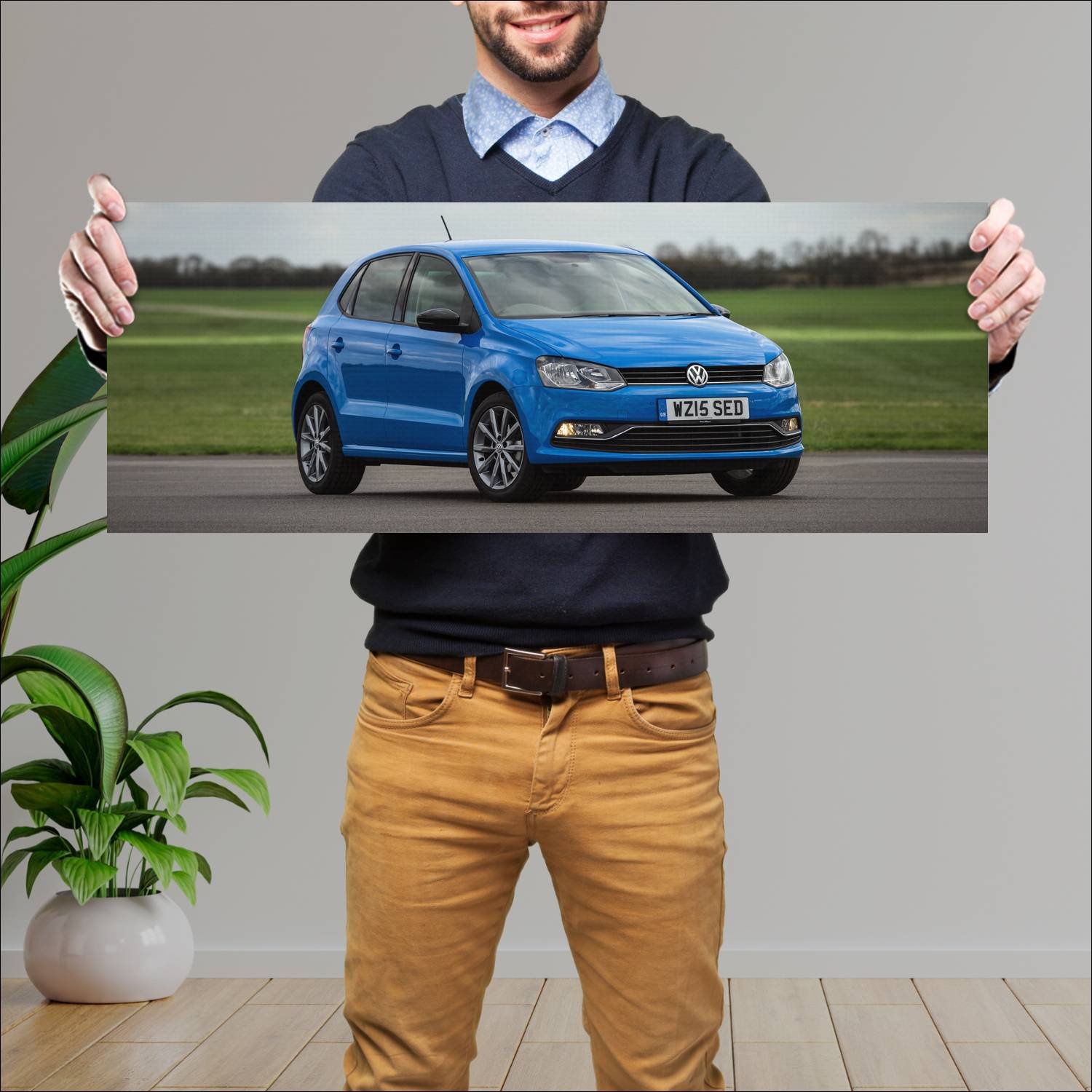 Cuadro grande 30x80cm 2014 volkswagen polo 5 door 54 Volkswagen