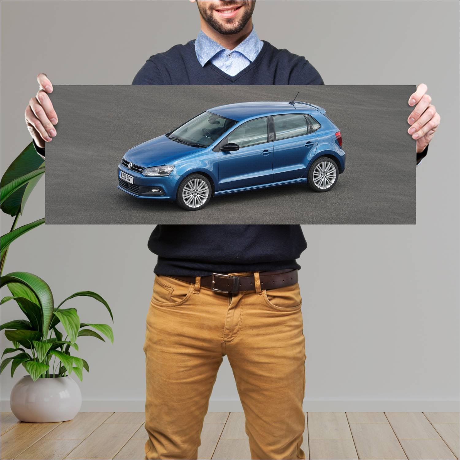 Cuadro grande 30x80cm 2014 volkswagen polo bluegt 58 Volkswagen
