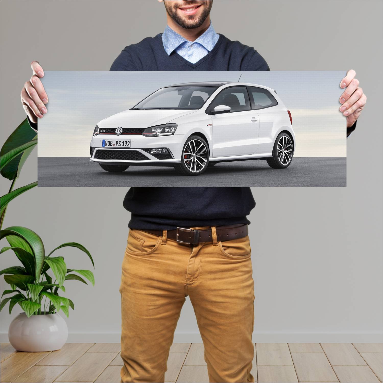 Cuadro grande 30x80cm 2014 volkswagen polo gti 3 d 61 Volkswagen