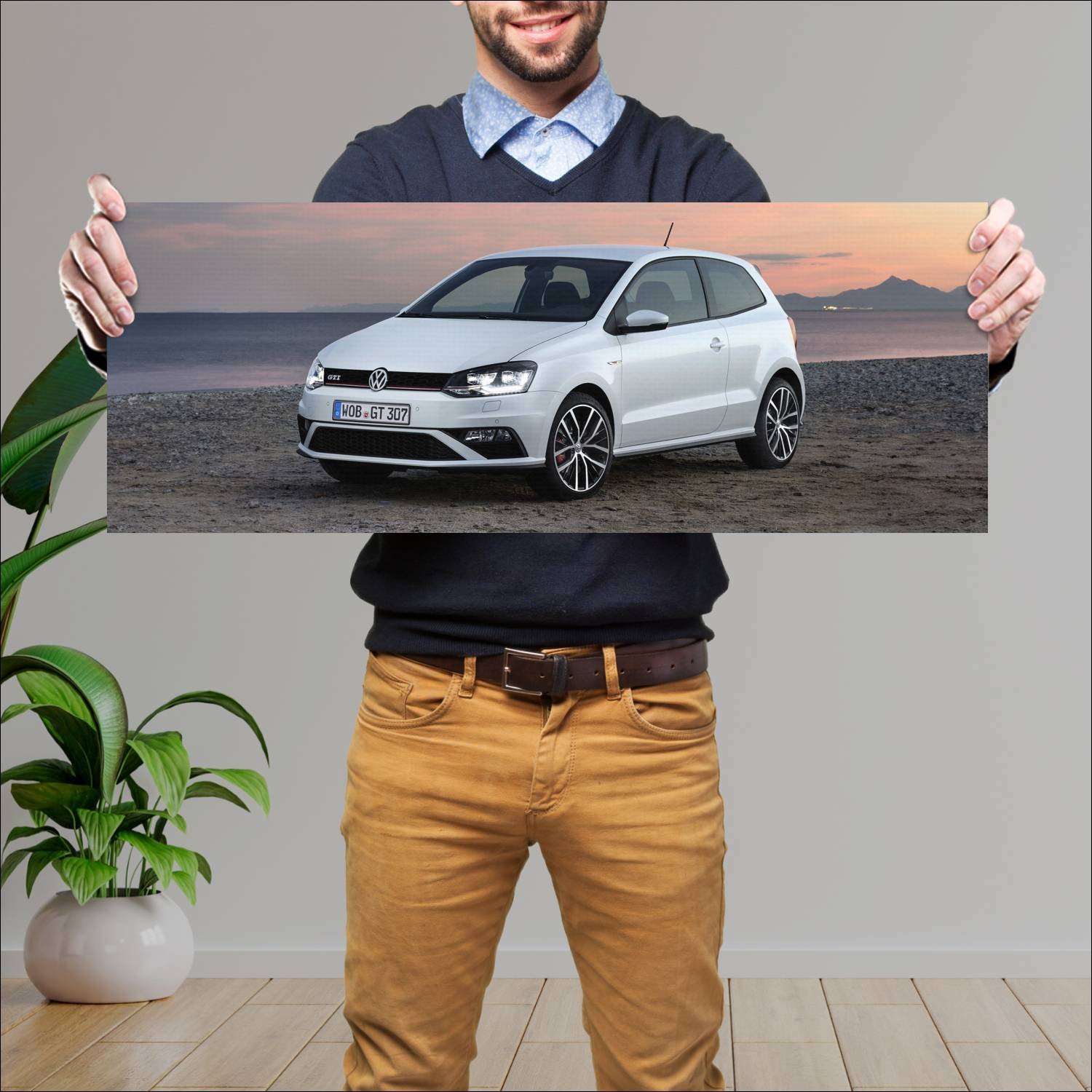 Cuadro grande 30x80cm 2014 volkswagen polo gti 3 d 62 Volkswagen