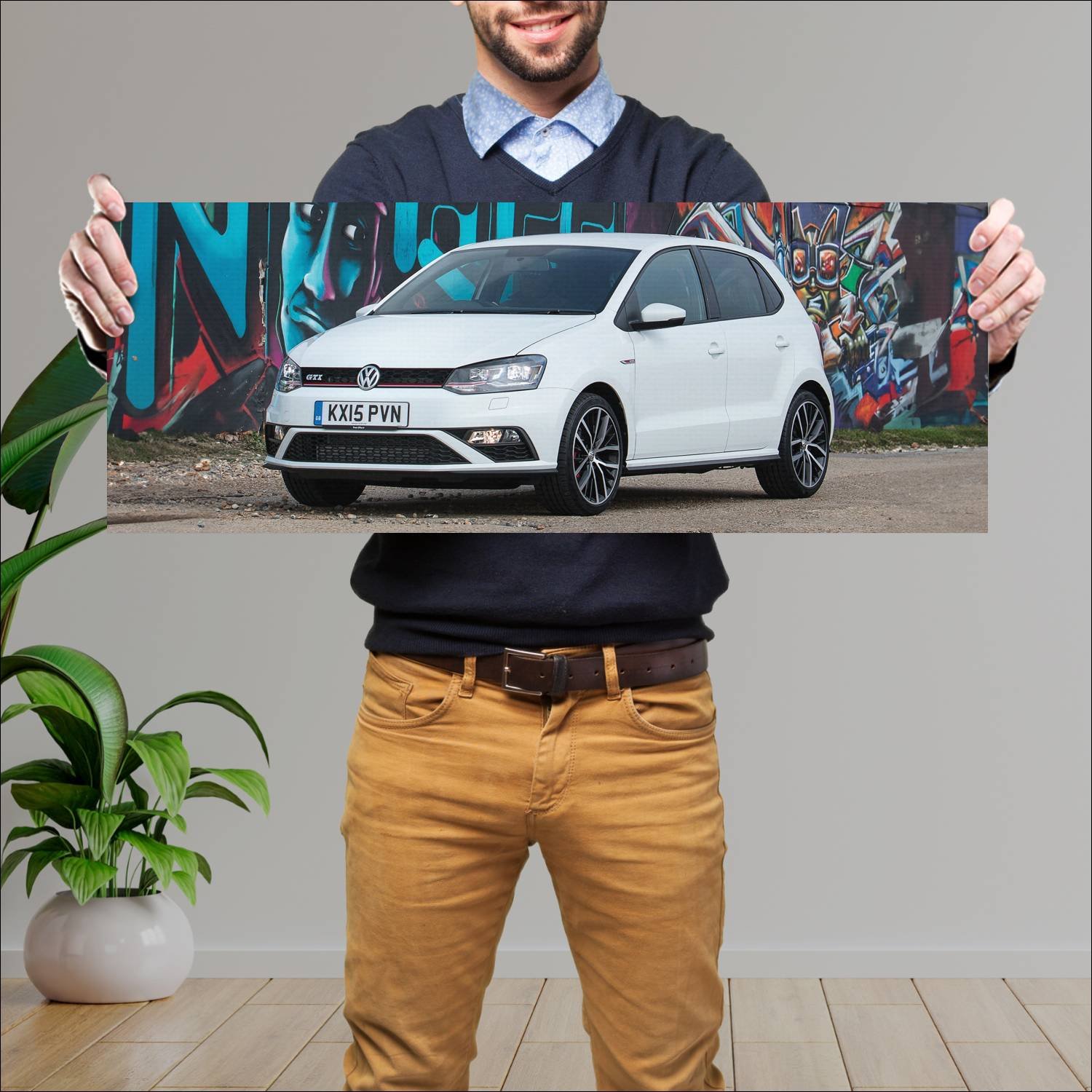 Cuadro grande 30x80cm 2014 volkswagen polo gti 5 d 64 Volkswagen