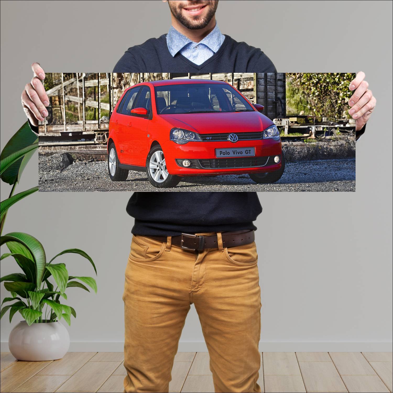 Cuadro grande 30x80cm 2014 volkswagen polo vivo gt 67 Volkswagen