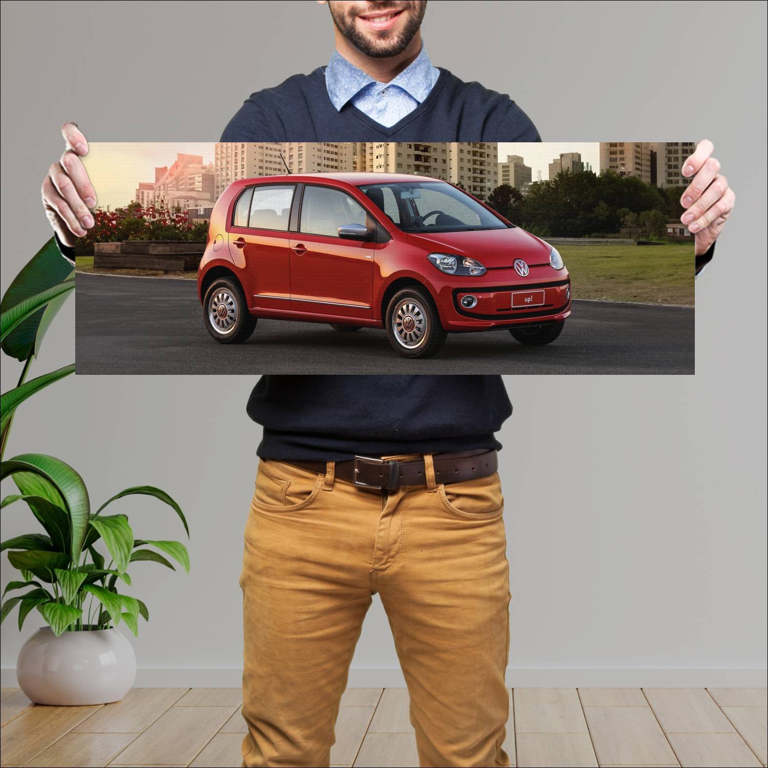 Cuadro grande 30x80cm 2014 volkswagen red up 5 doo 68 Volkswagen