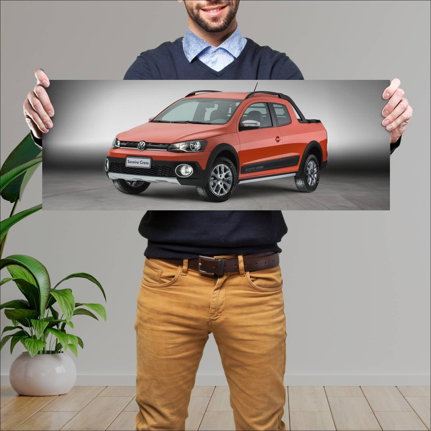 Cuadro grande 30x80cm 2014 volkswagen saveiro cros 70 Volkswagen
