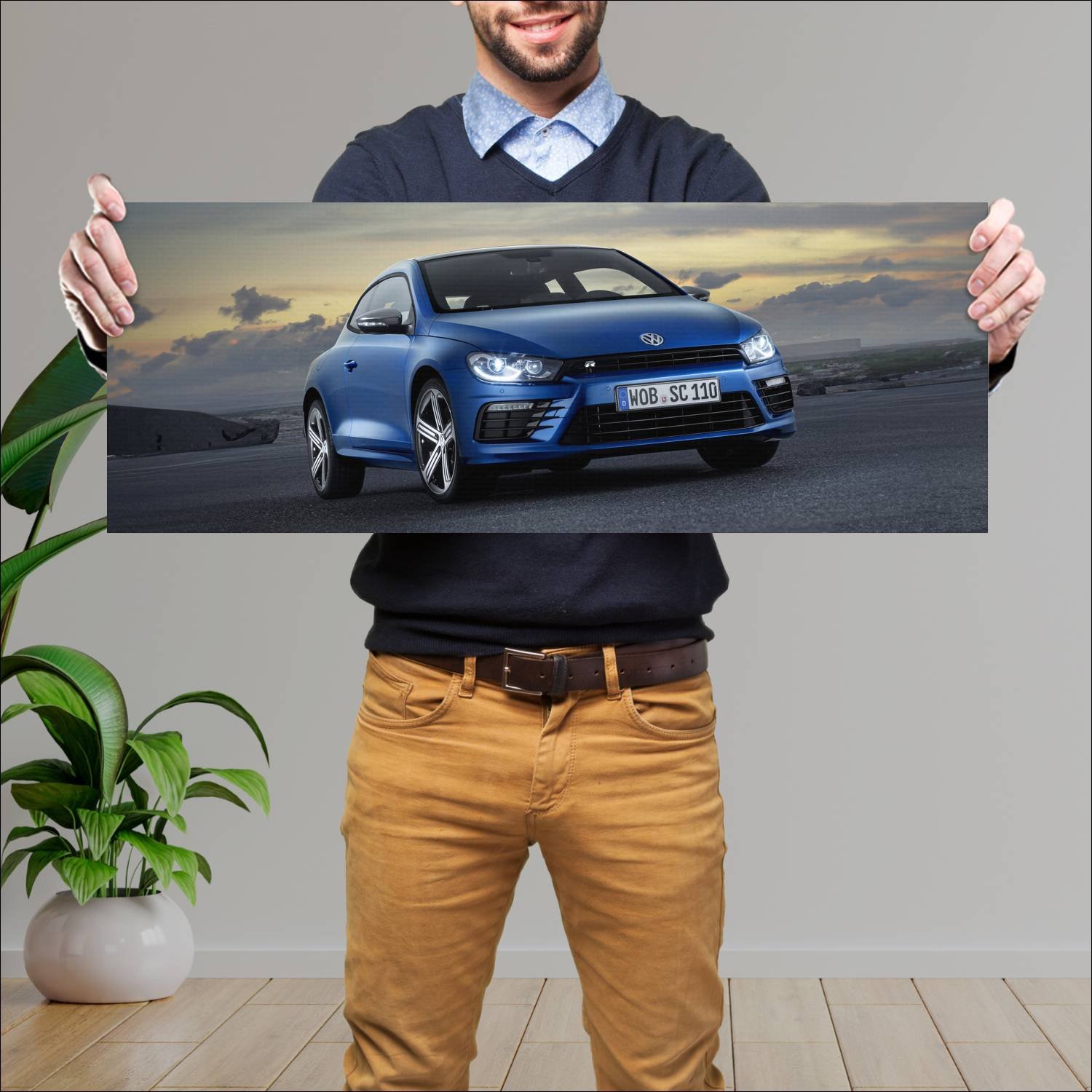 Cuadro grande 30x80cm 2014 volkswagen scirocco r 4 72 Volkswagen