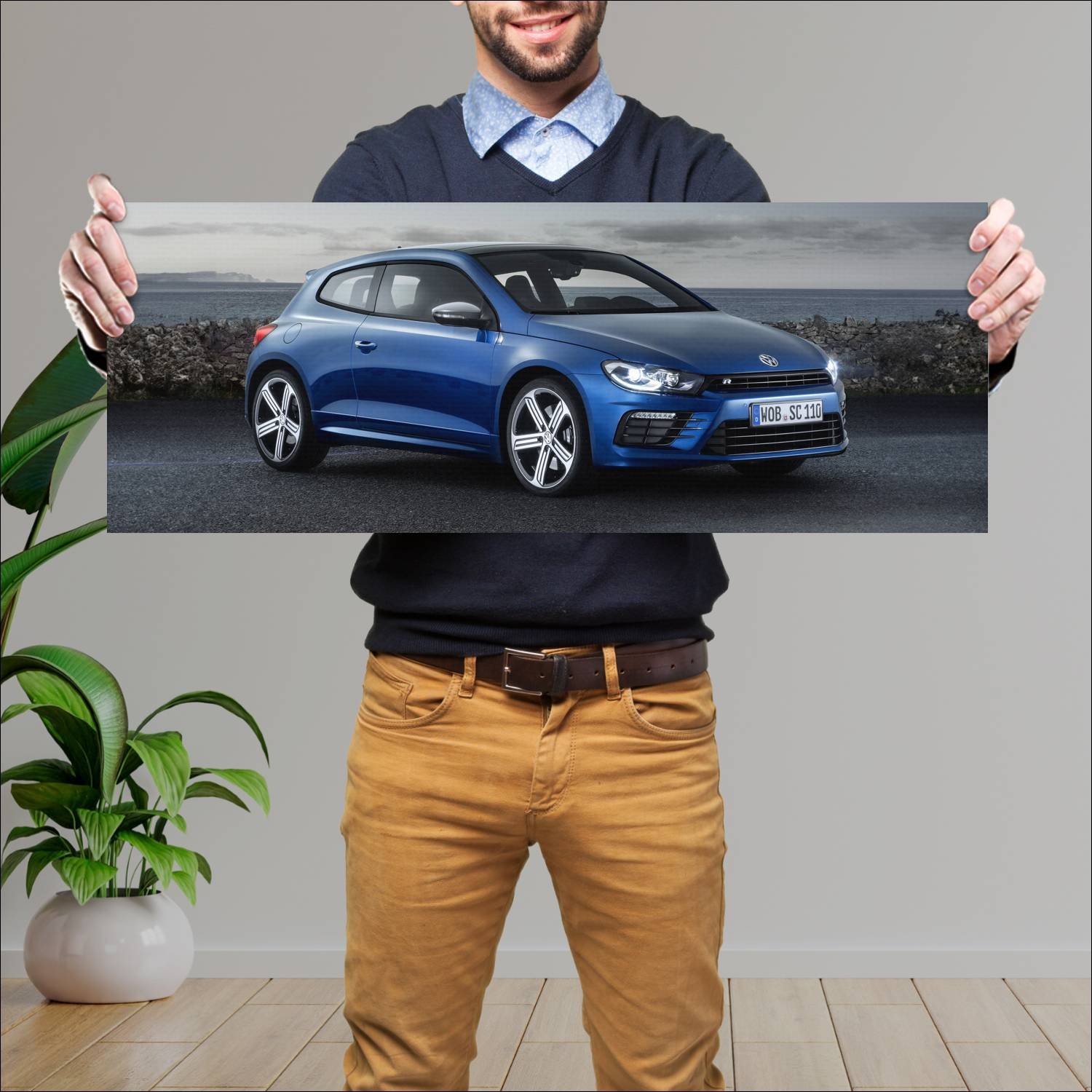 Cuadro grande 30x80cm 2014 volkswagen scirocco r 4 73 Volkswagen