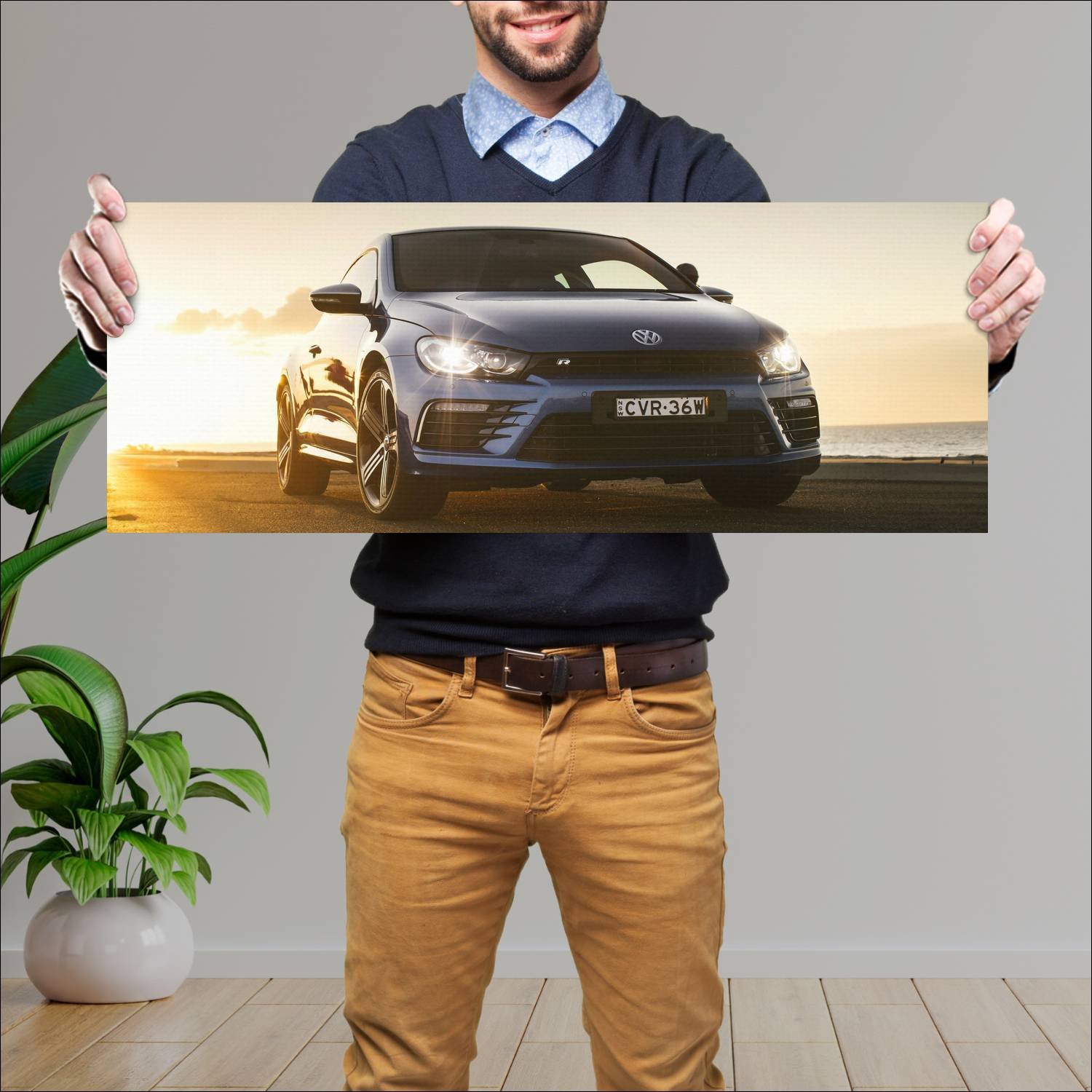 Cuadro grande 30x80cm 2014 volkswagen scirocco r a 75 Volkswagen