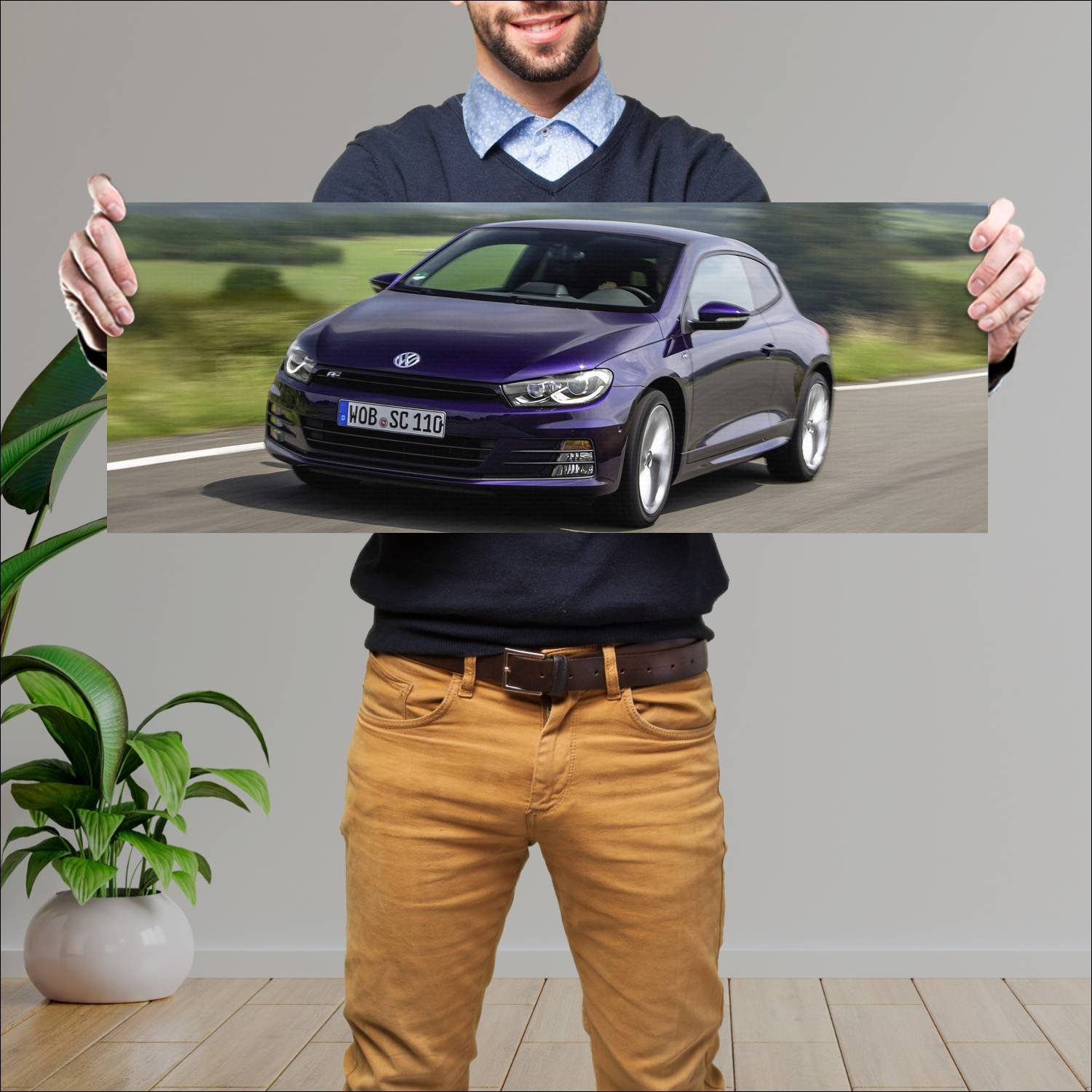 Cuadro grande 30x80cm 2014 volkswagen scirocco r l 76 Volkswagen