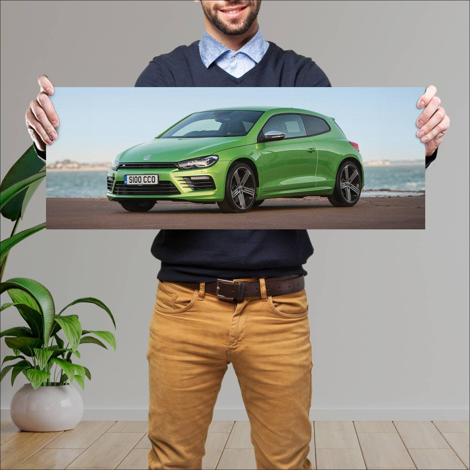 Cuadro grande 30x80cm 2014 volkswagen scirocco r u 77 Volkswagen