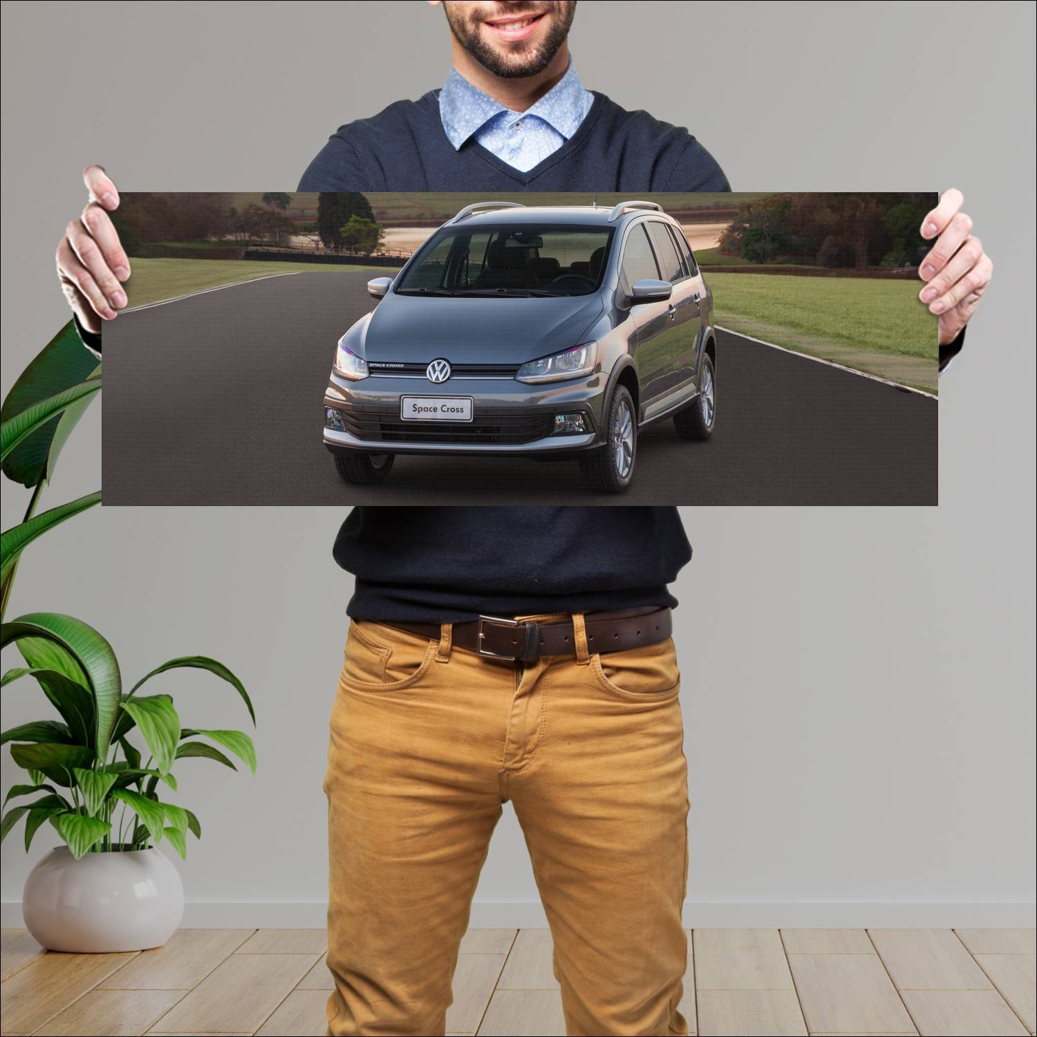Cuadro grande 30x80cm 2014 volkswagen space cross 80 Volkswagen