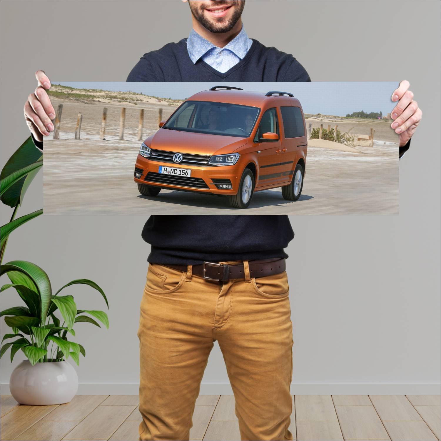 Cuadro grande 30x80cm 2015 volkswagen caddy beach 122 Volkswagen