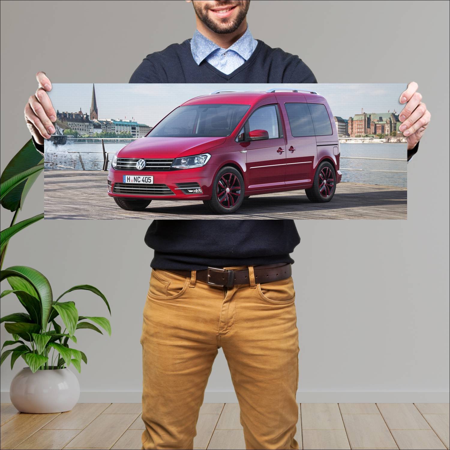 Cuadro grande 30x80cm 2015 volkswagen caddy genera 123 Volkswagen