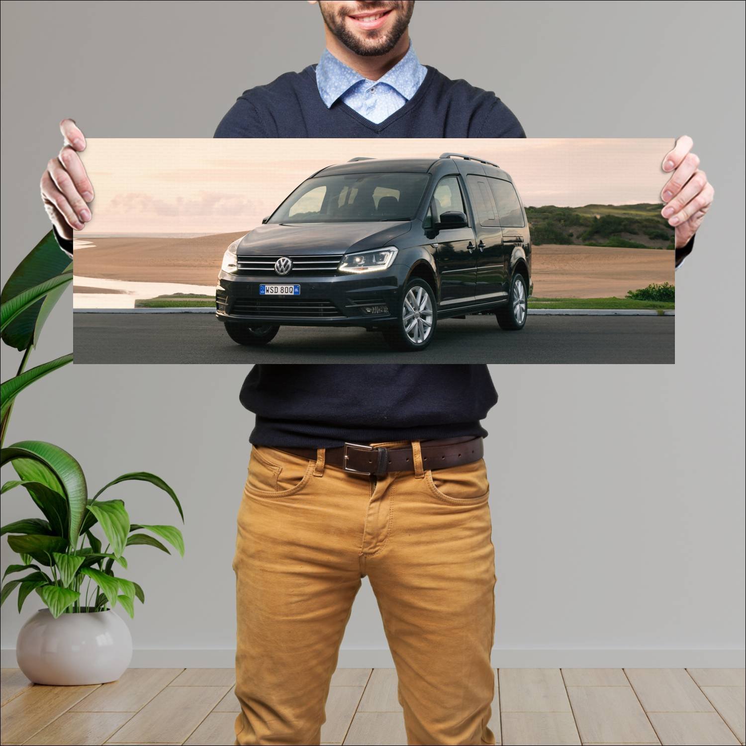 Cuadro grande 30x80cm 2015 volkswagen caddy maxi a 127 Volkswagen