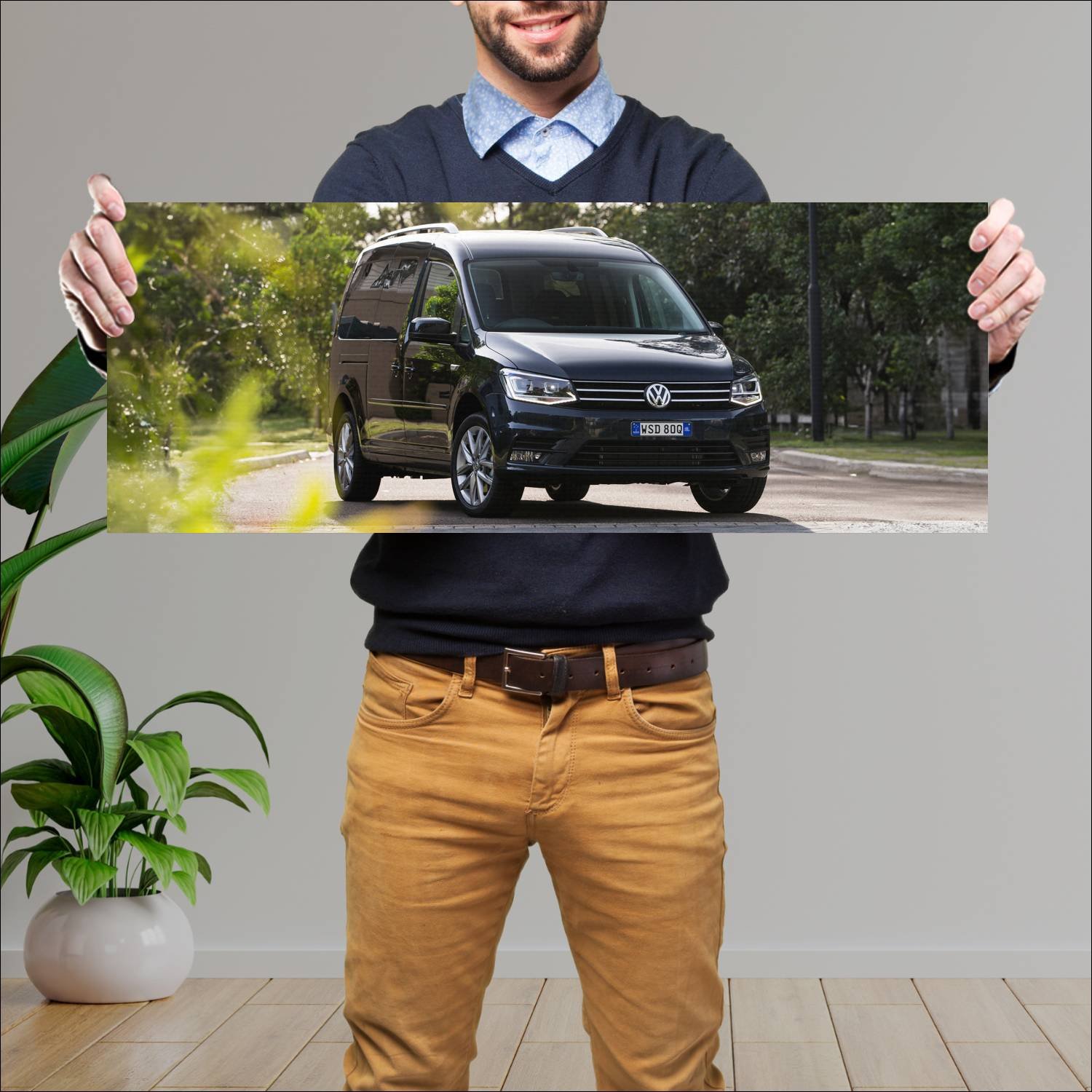 Cuadro grande 30x80cm 2015 volkswagen caddy maxi a 128 Volkswagen