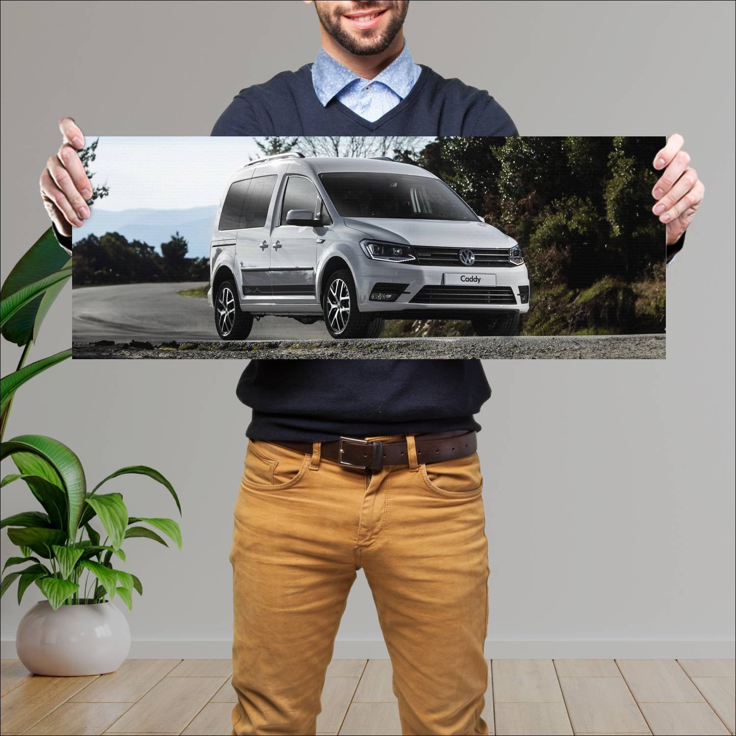 Cuadro grande 30x80cm 2015 volkswagen caddy outdoo 132 Volkswagen