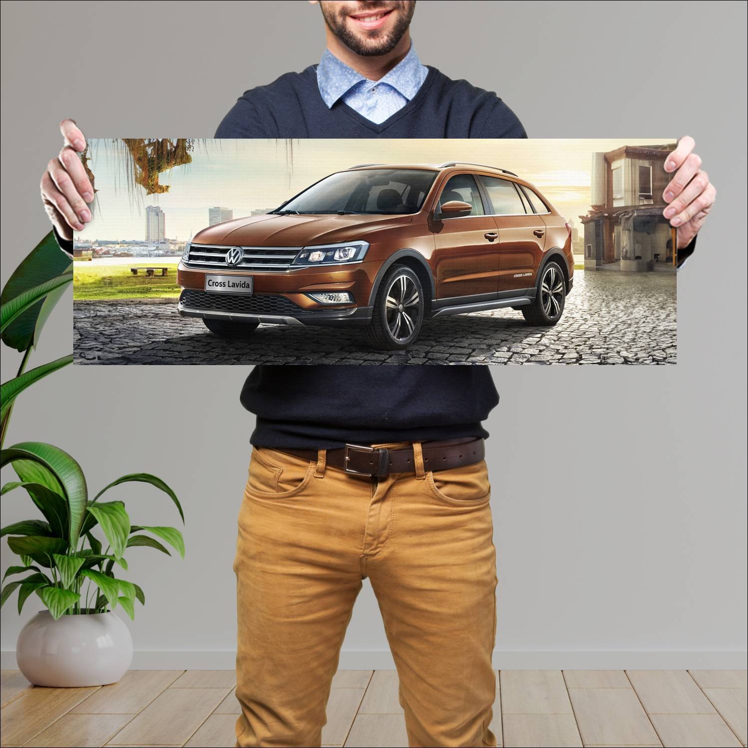 Cuadro grande 30x80cm 2015 volkswagen cross lavida 144 Volkswagen