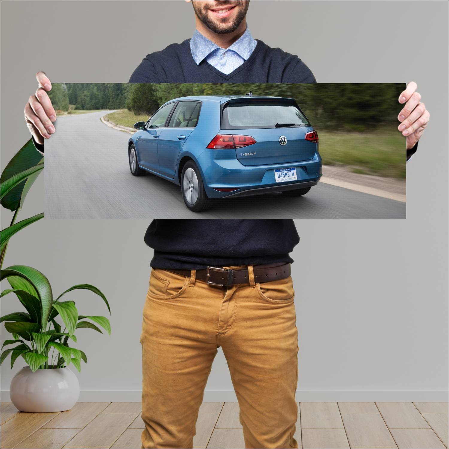 Cuadro grande 30x80cm 2015 volkswagen e golf 5 doo 146 Volkswagen