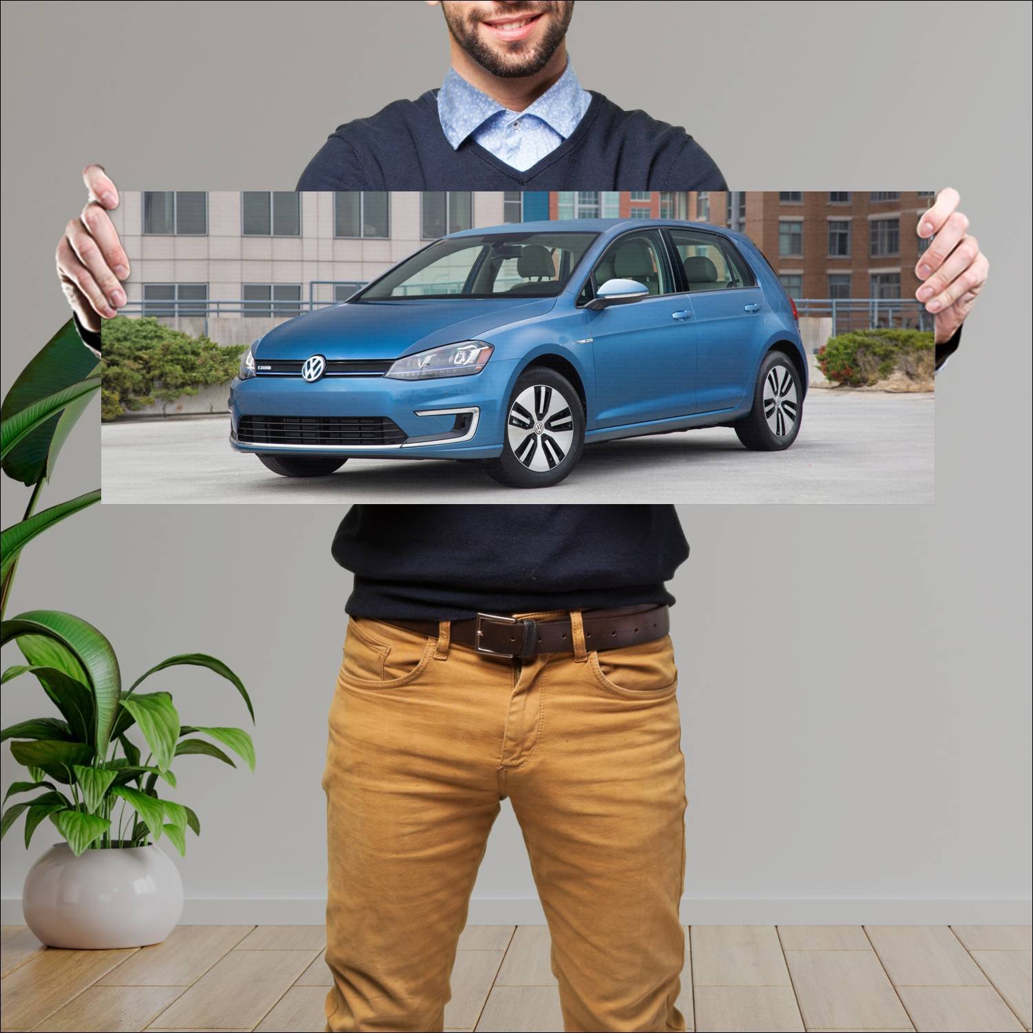 Cuadro grande 30x80cm 2015 volkswagen e golf 5 doo 147 Volkswagen