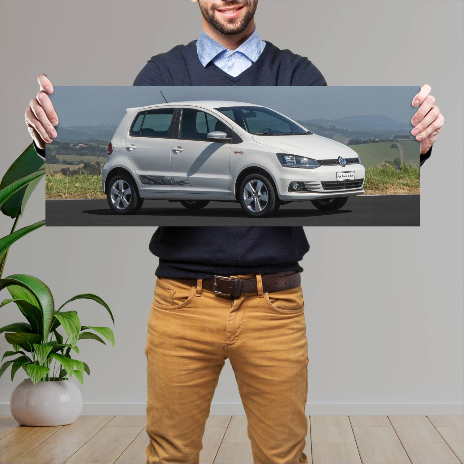 Cuadro grande 30x80cm 2015 volkswagen fox rock in 153 Volkswagen