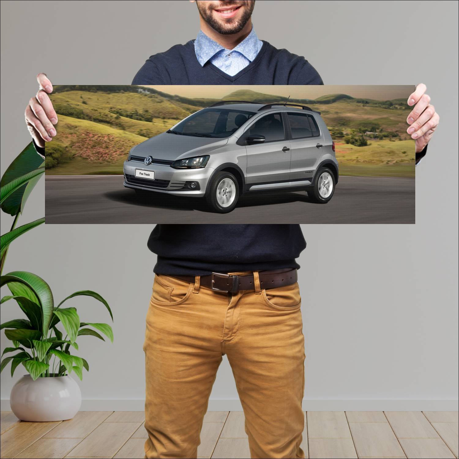 Cuadro grande 30x80cm 2015 volkswagen fox track 5 155 Volkswagen