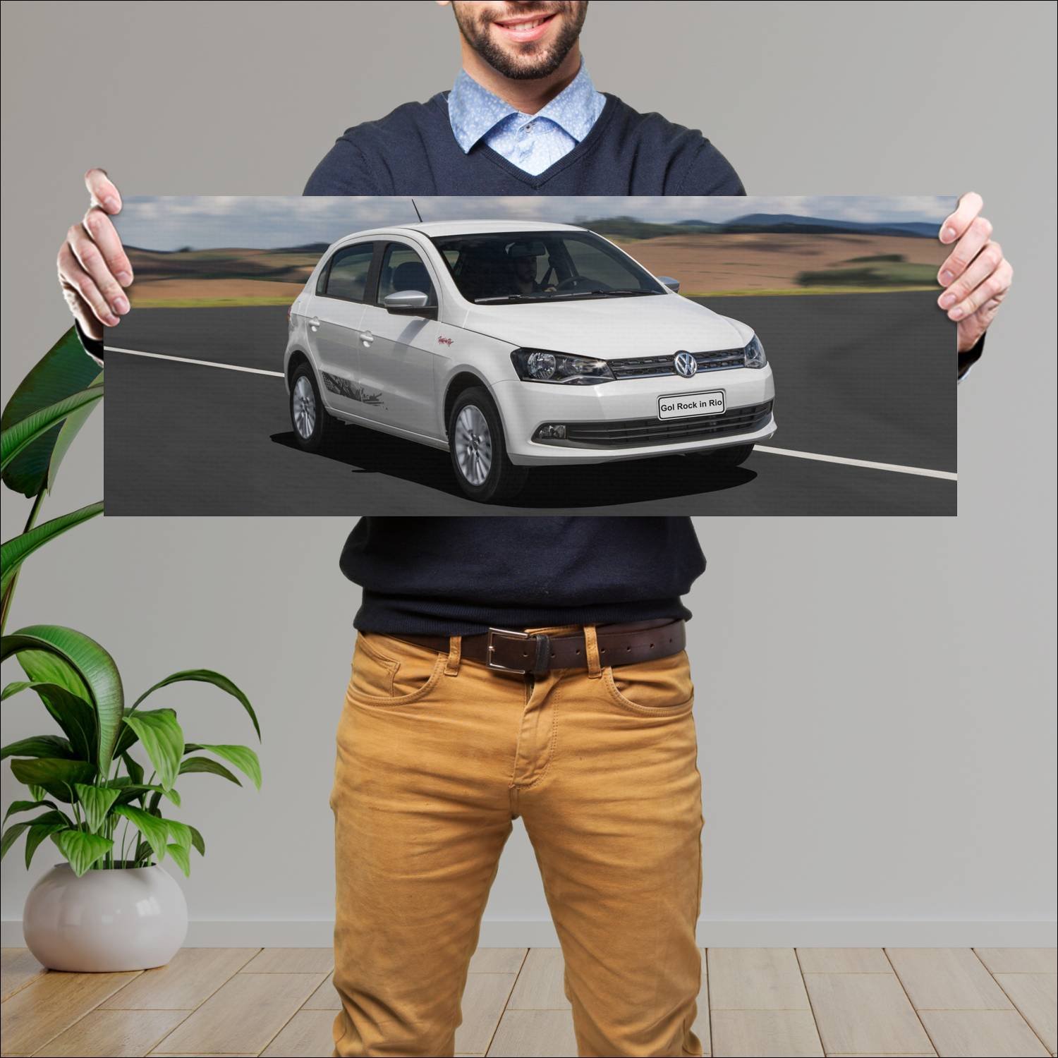 Cuadro grande 30x80cm 2015 volkswagen gol rock in 156 Volkswagen