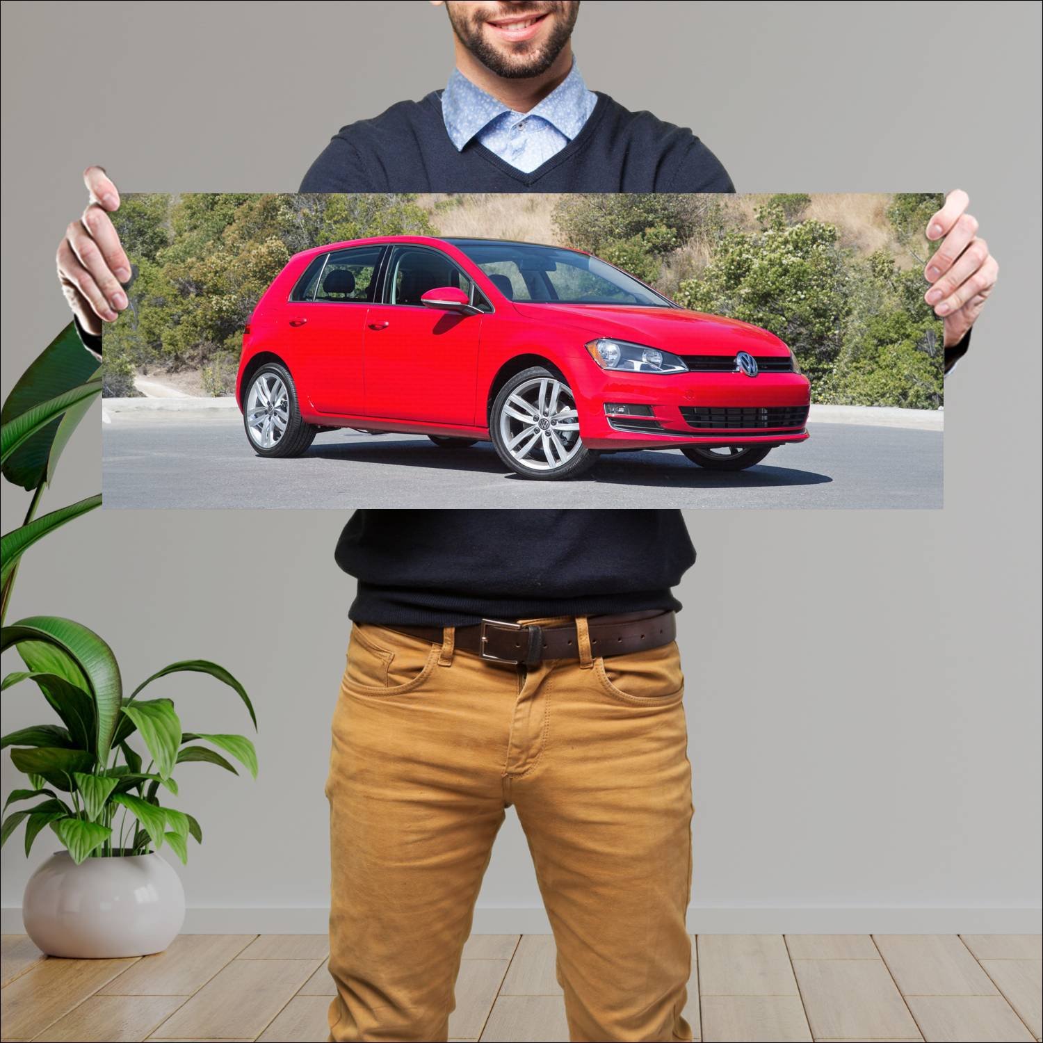 Cuadro grande 30x80cm 2015 volkswagen golf 5 door 158 Volkswagen