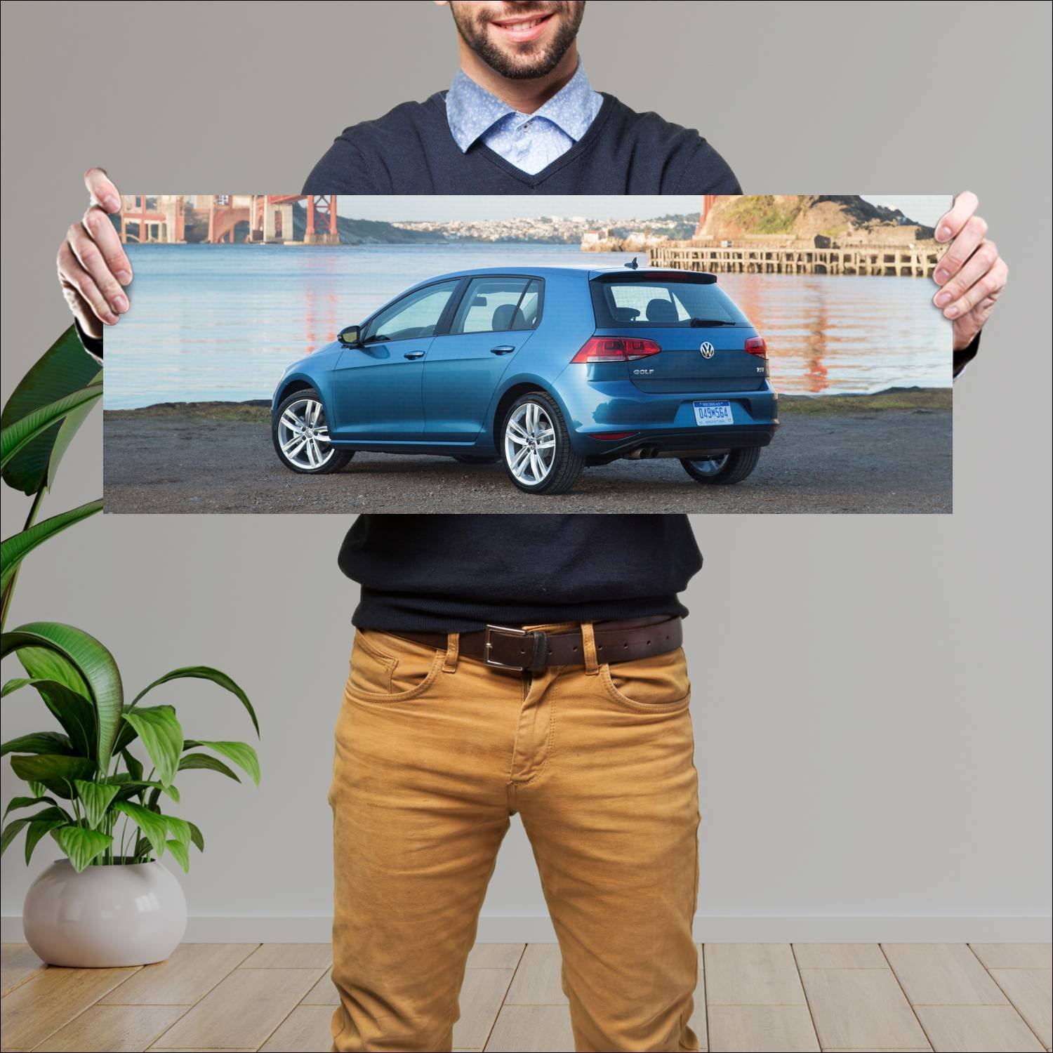Cuadro grande 30x80cm 2015 volkswagen golf 5 door 160 Volkswagen
