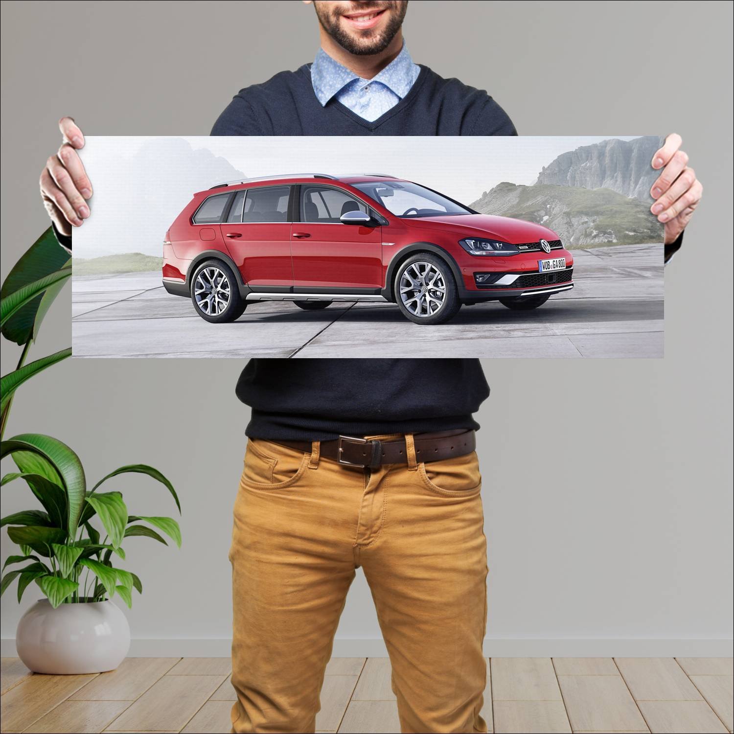 Cuadro grande 30x80cm 2015 volkswagen golf alltrac 161 Volkswagen