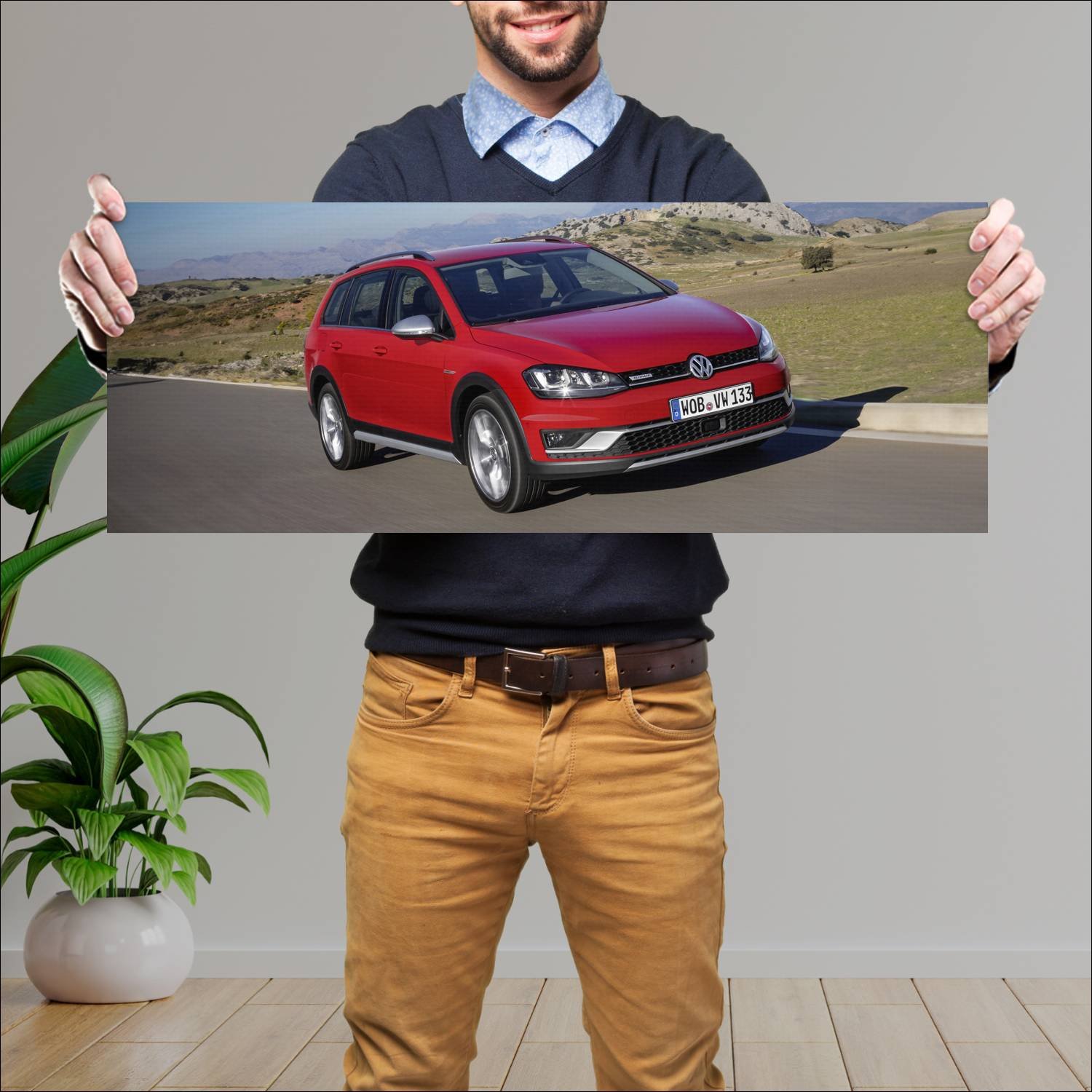 Cuadro grande 30x80cm 2015 volkswagen golf alltrac 162 Volkswagen