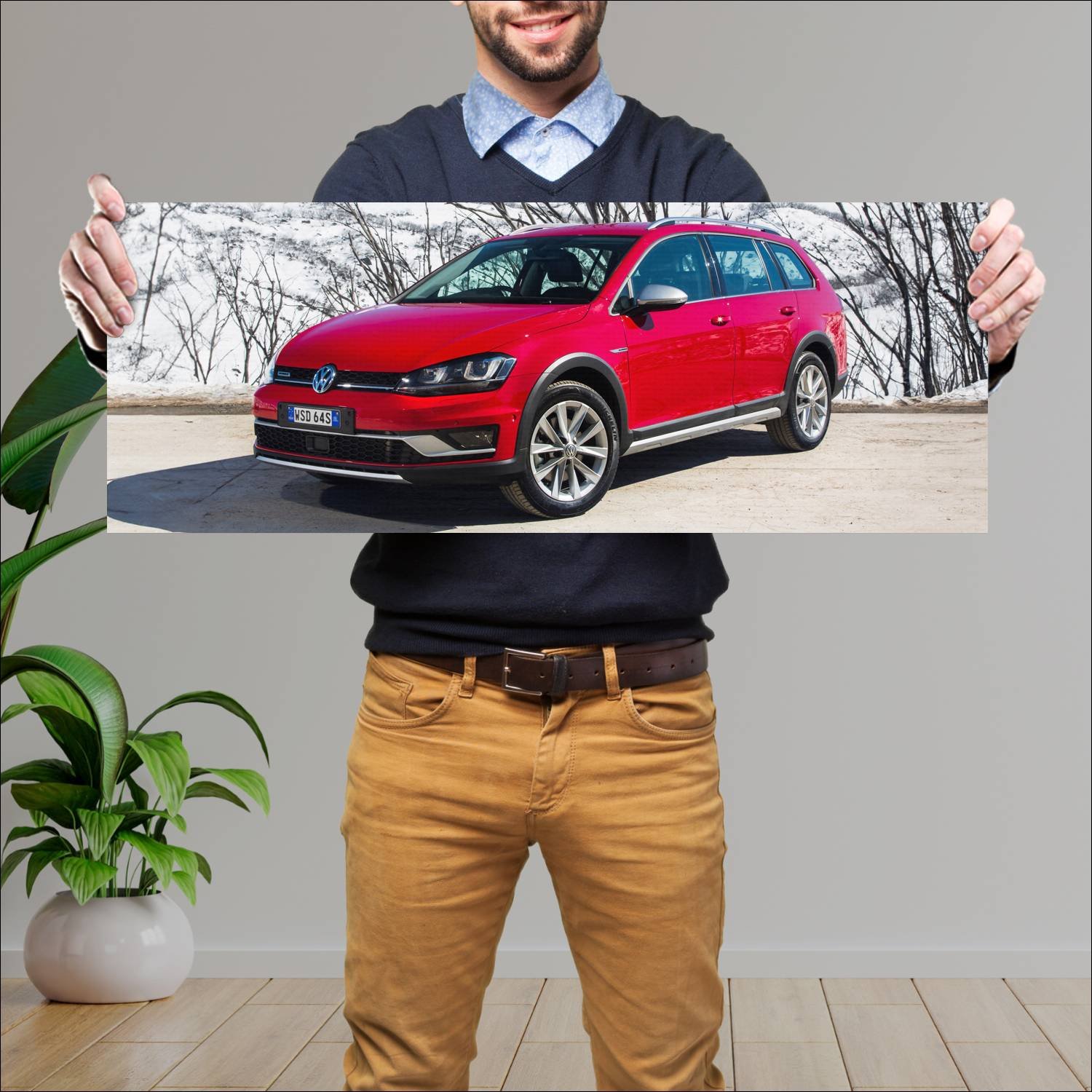 Cuadro grande 30x80cm 2015 volkswagen golf alltrac 163 Volkswagen