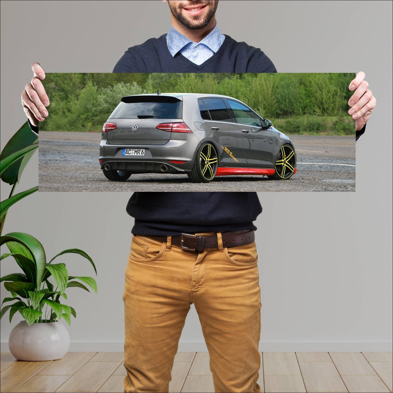 Cuadro grande 30x80cm 2015 volkswagen golf gtd by 166 Volkswagen