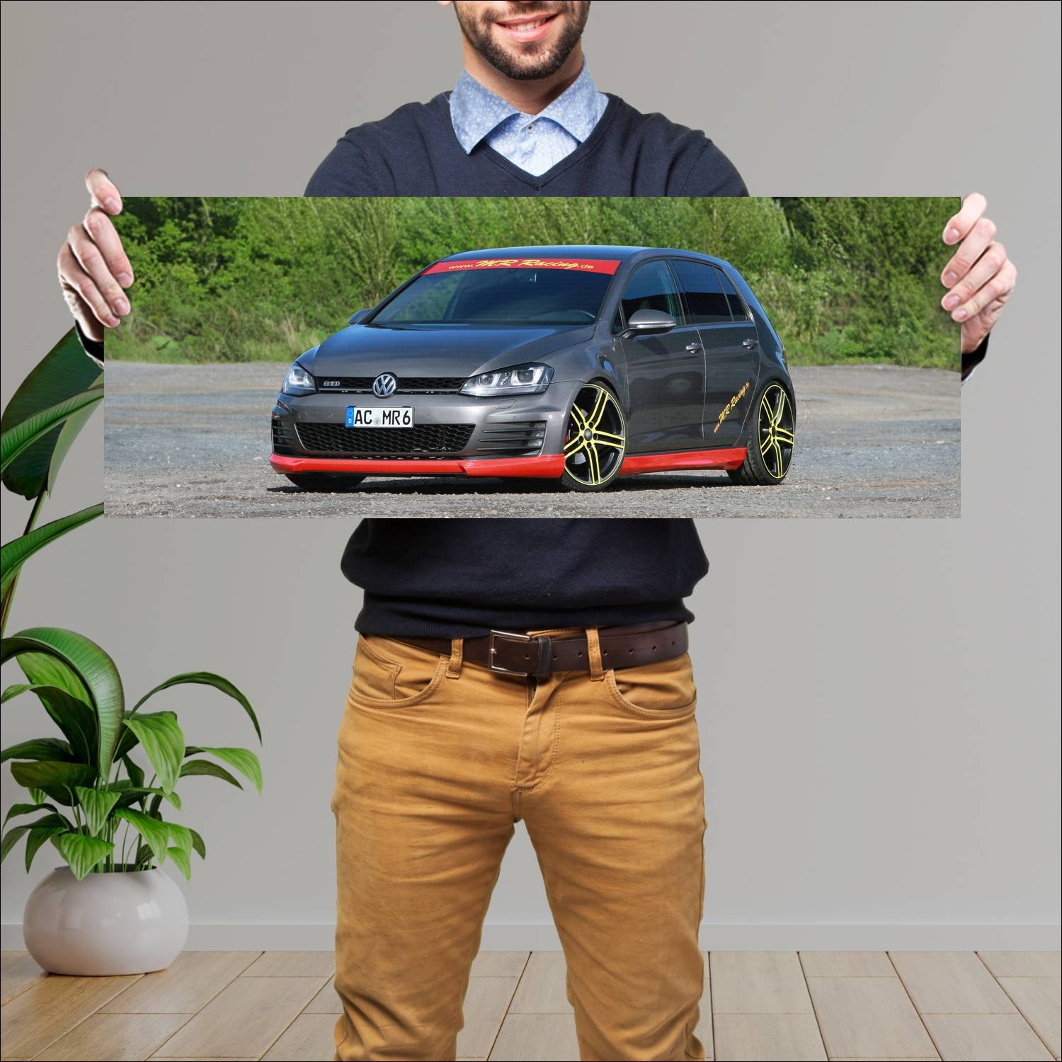 Cuadro grande 30x80cm 2015 volkswagen golf gtd by 167 Volkswagen