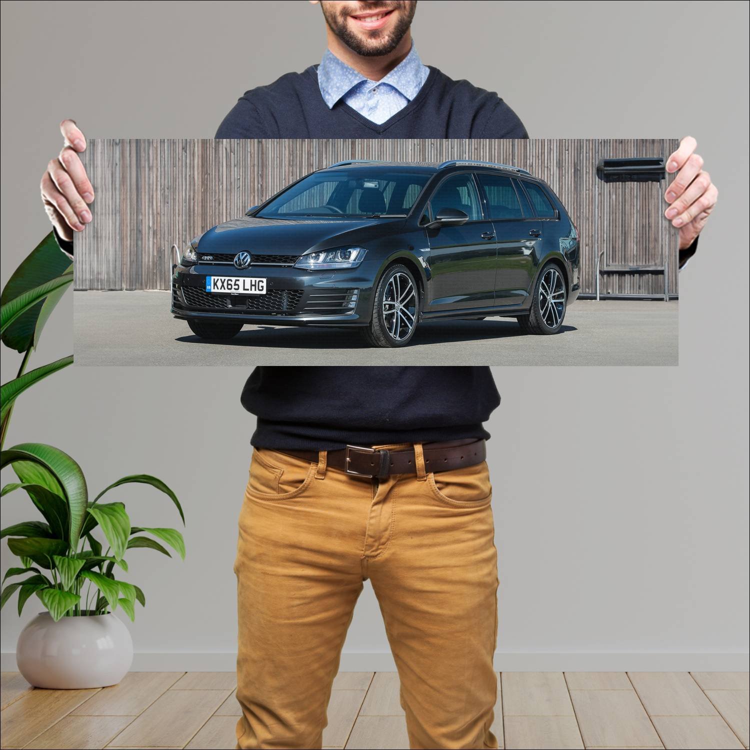 Cuadro grande 30x80cm 2015 volkswagen golf gtd est 168 Volkswagen