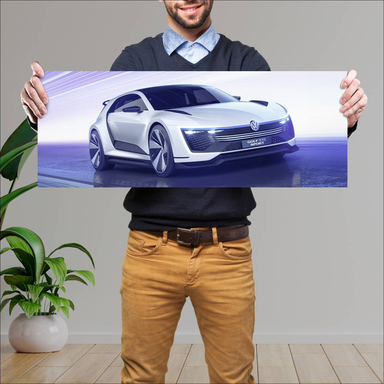Cuadro grande 30x80cm 2015 volkswagen golf gte spo 172 Volkswagen