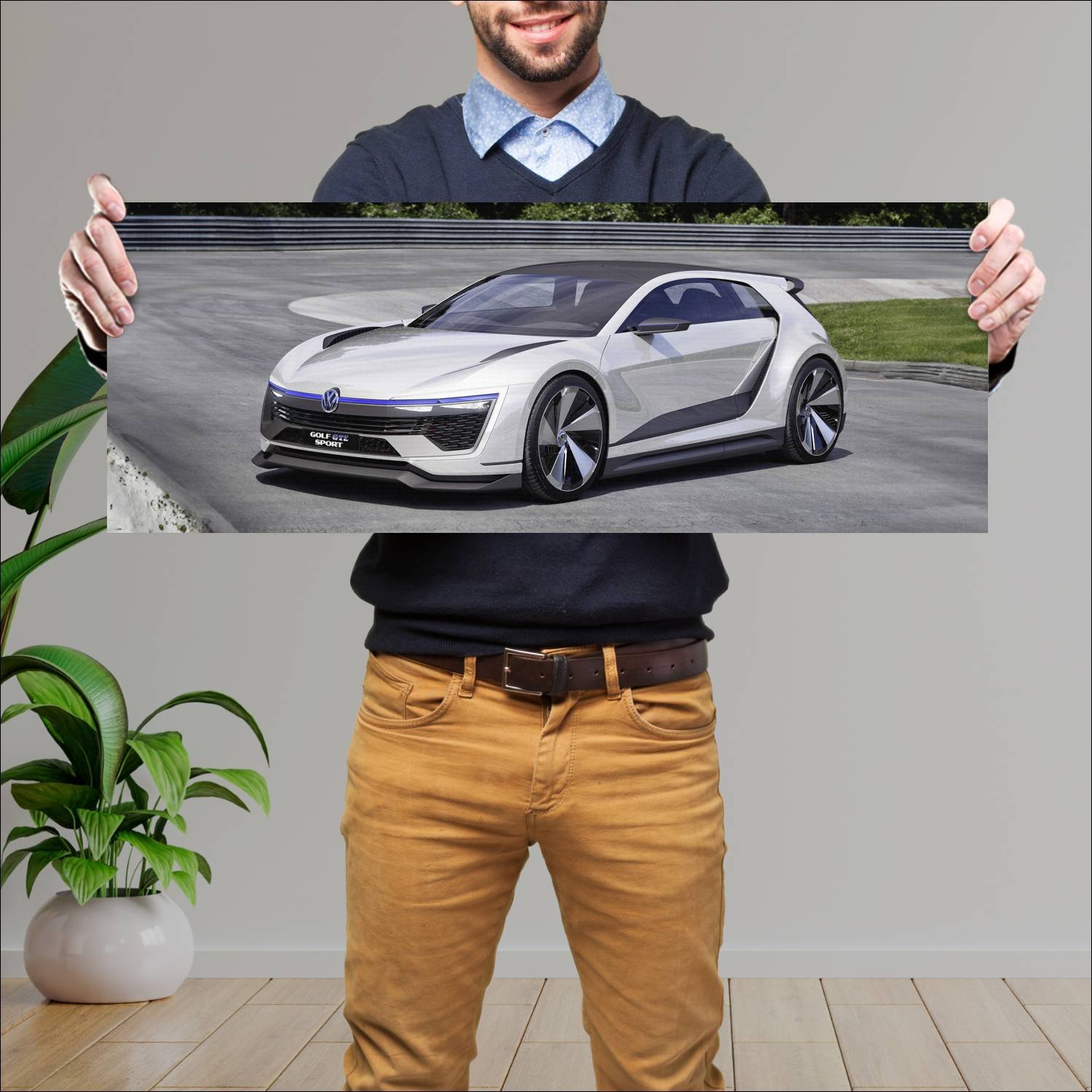 Cuadro grande 30x80cm 2015 volkswagen golf gte spo 173 Volkswagen