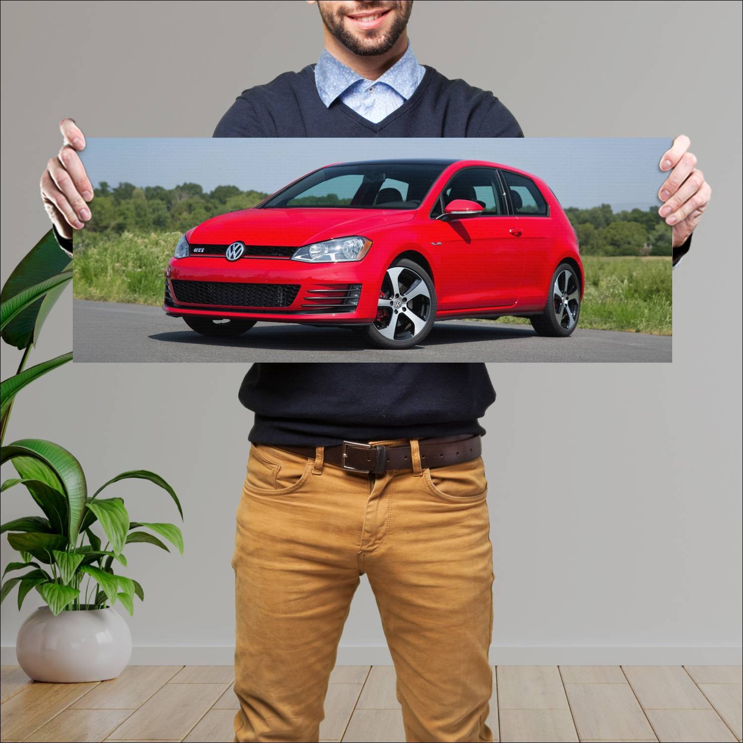 Cuadro grande 30x80cm 2015 volkswagen golf gti 3 d 174 Volkswagen
