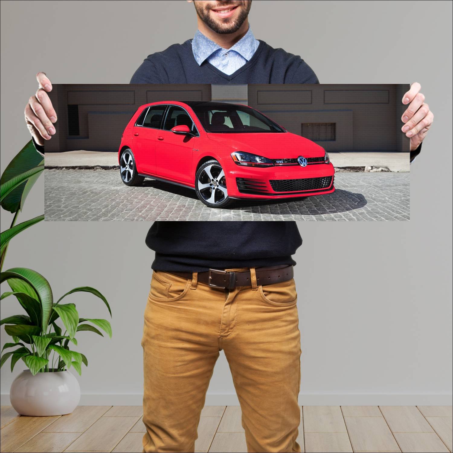 Cuadro grande 30x80cm 2015 volkswagen golf gti 5 d 175 Volkswagen