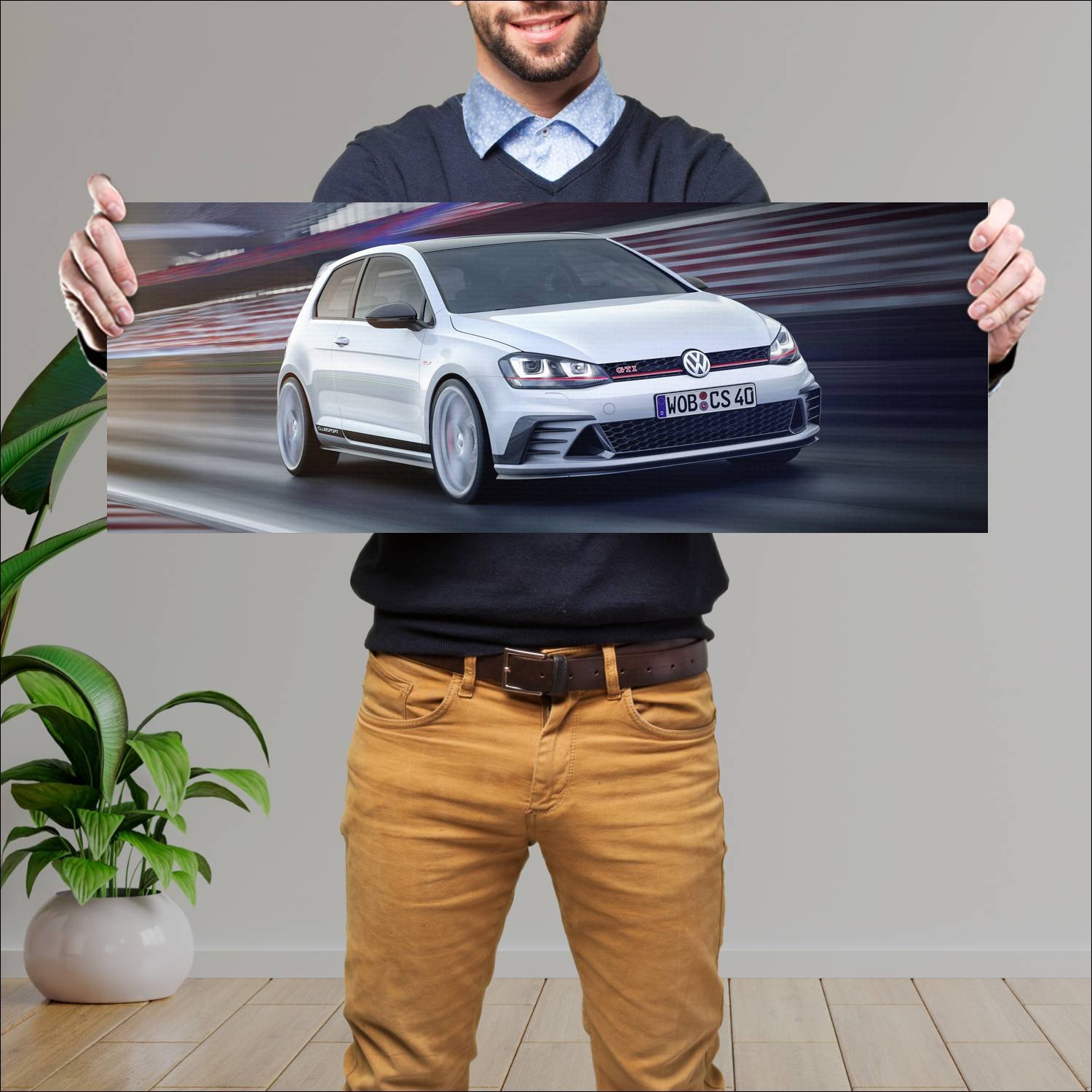 Cuadro grande 30x80cm 2015 volkswagen golf gti clu 178 Volkswagen