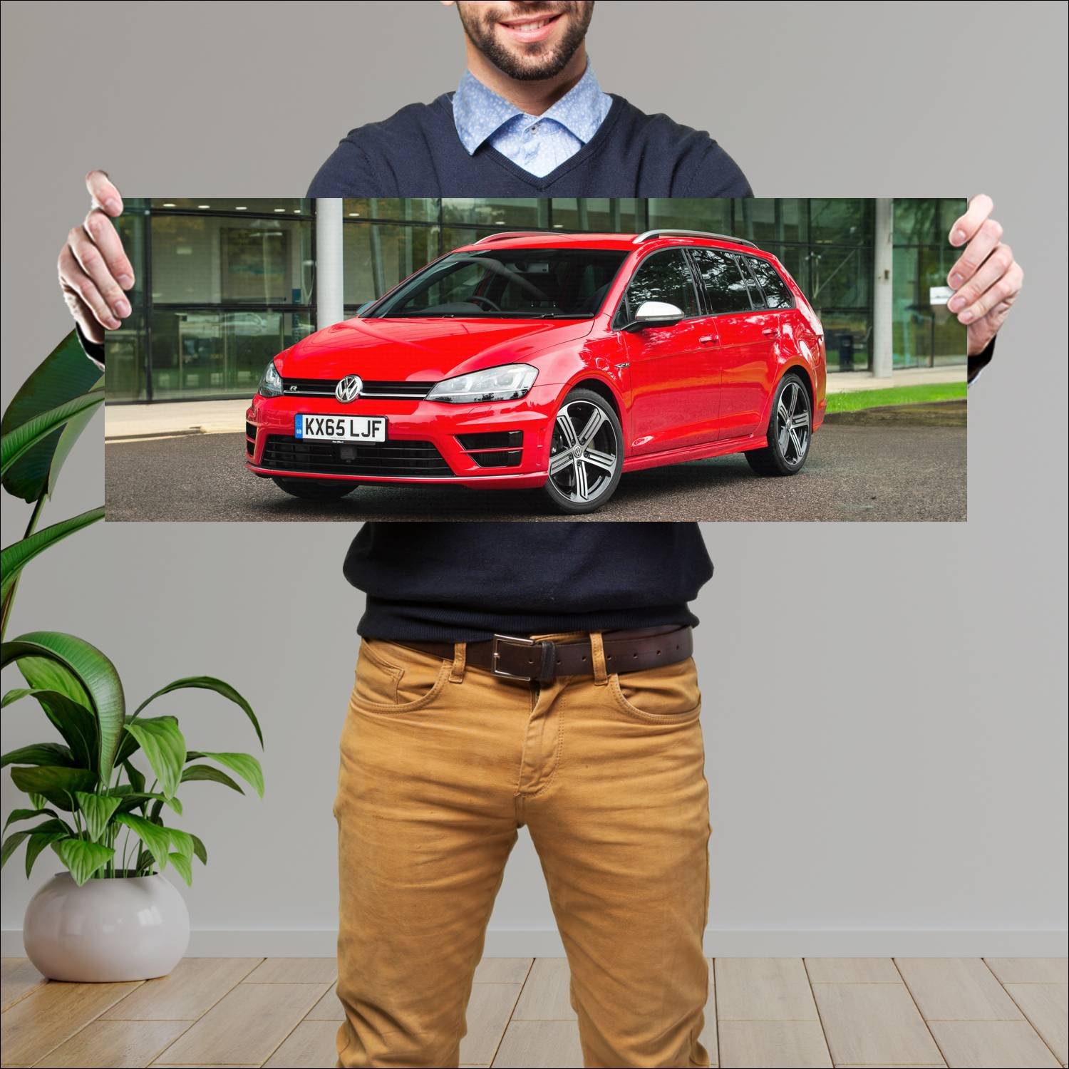 Cuadro grande 30x80cm 2015 volkswagen golf r estat 181 Volkswagen