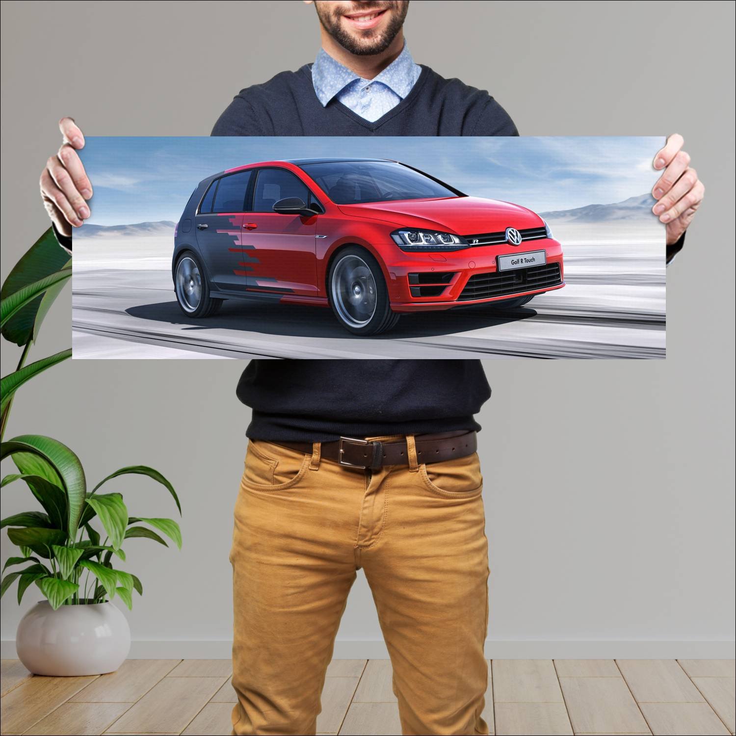 Cuadro grande 30x80cm 2015 volkswagen golf r touch 182 Volkswagen
