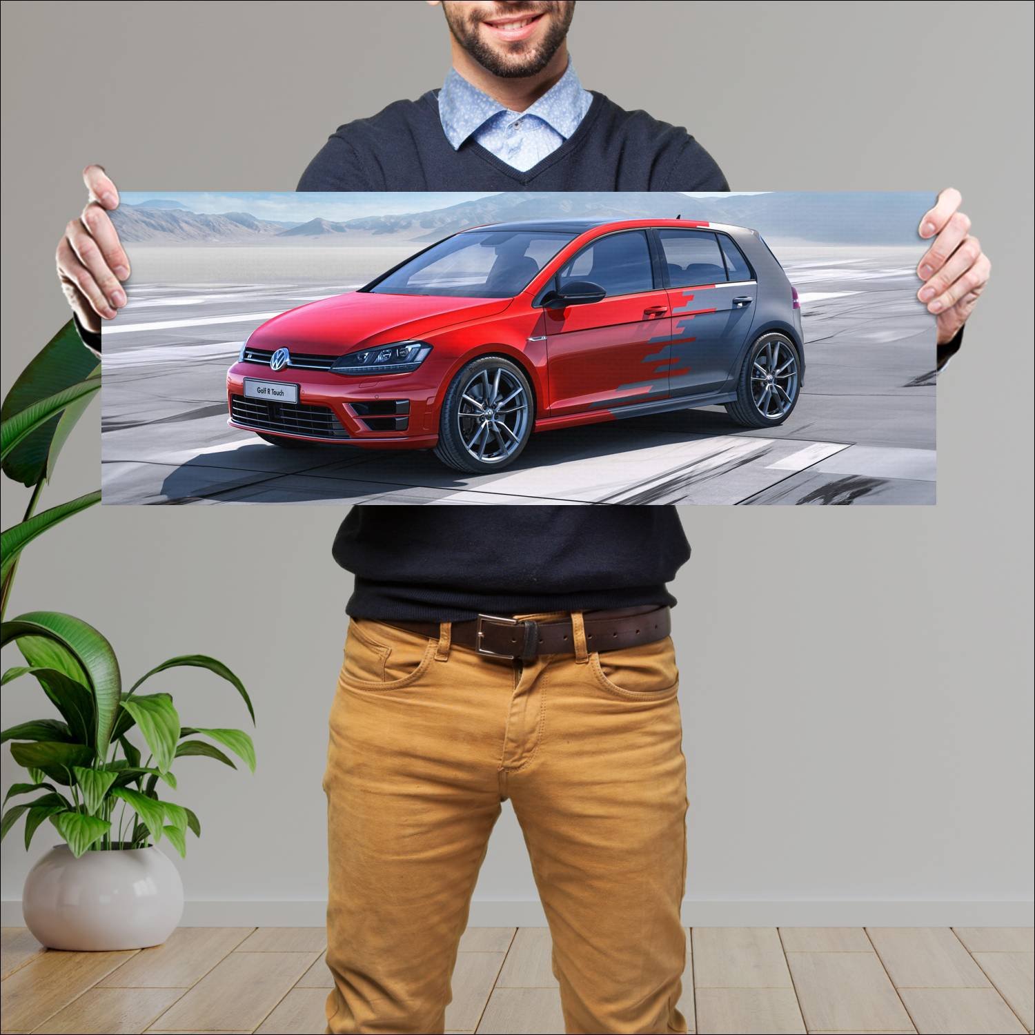 Cuadro grande 30x80cm 2015 volkswagen golf r touch 183 Volkswagen