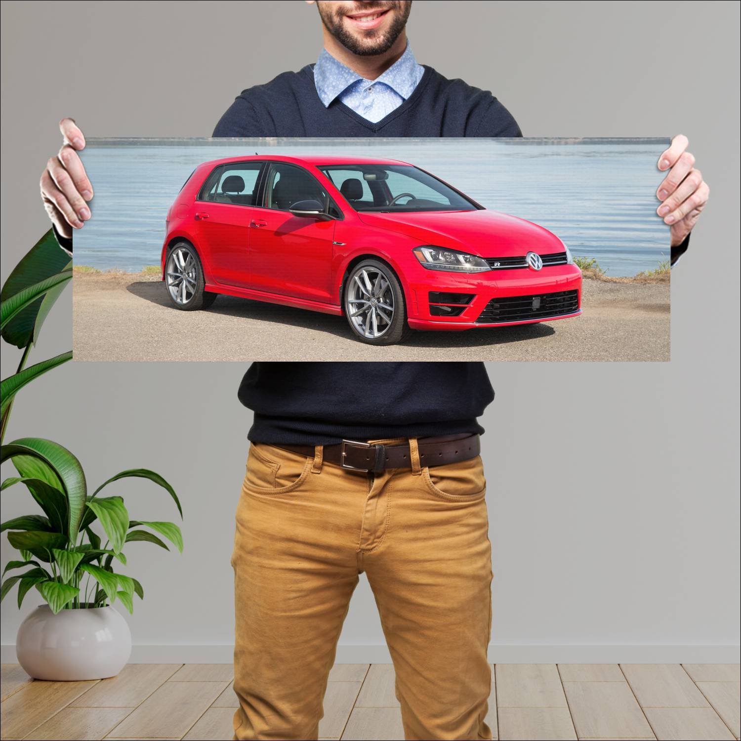 Cuadro grande 30x80cm 2015 volkswagen golf r us 57 185 Volkswagen