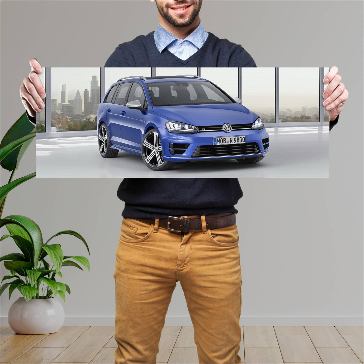 Cuadro grande 30x80cm 2015 volkswagen golf r varia 186 Volkswagen