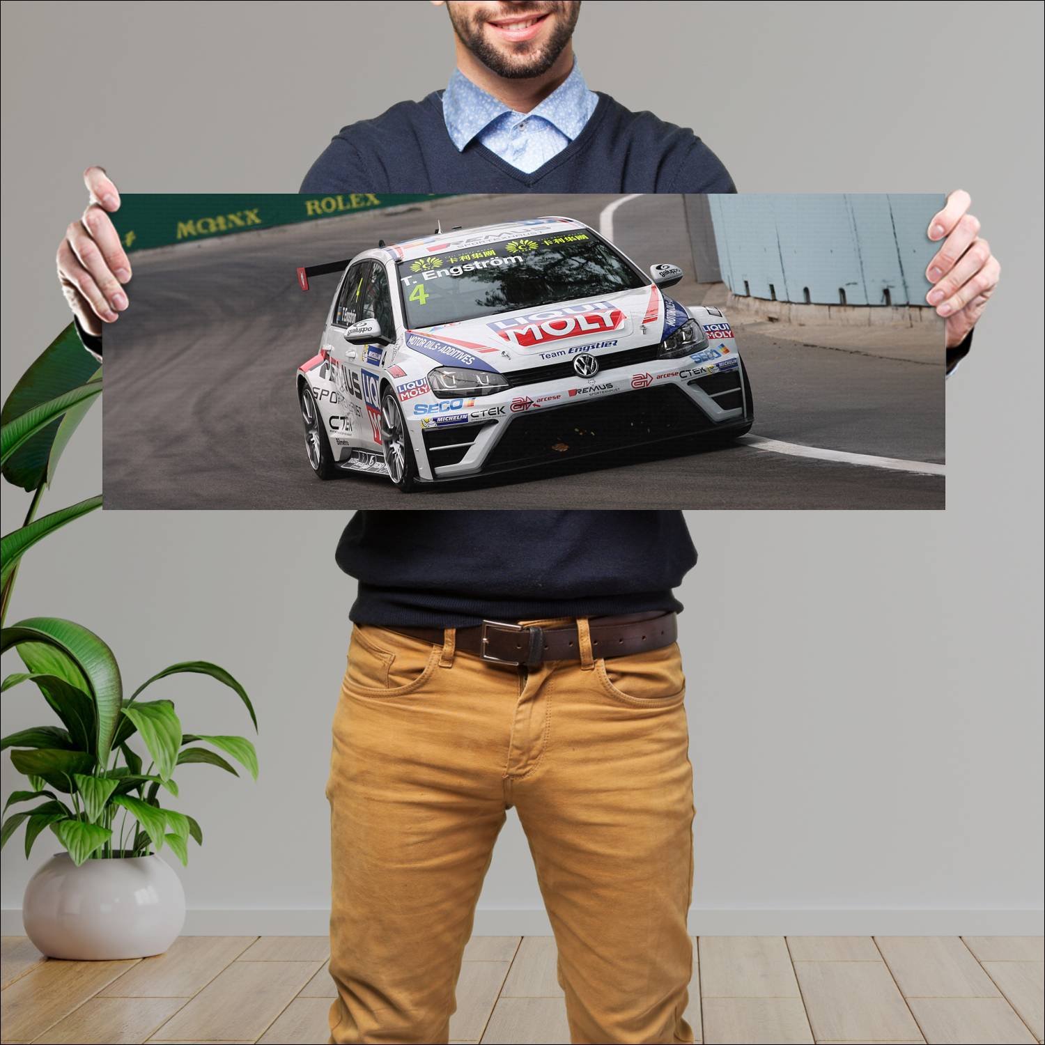 Cuadro grande 30x80cm 2015 volkswagen golf tcr 433 191 Volkswagen