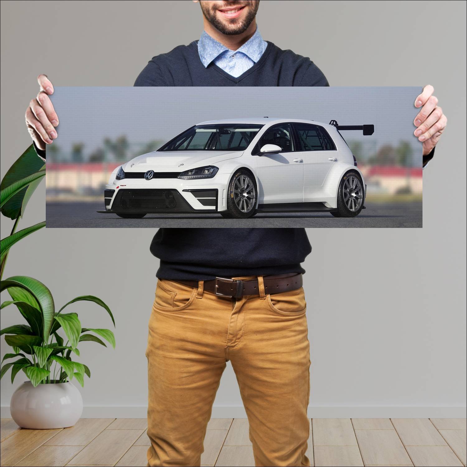 Cuadro grande 30x80cm 2015 volkswagen golf tcr con 193 Volkswagen